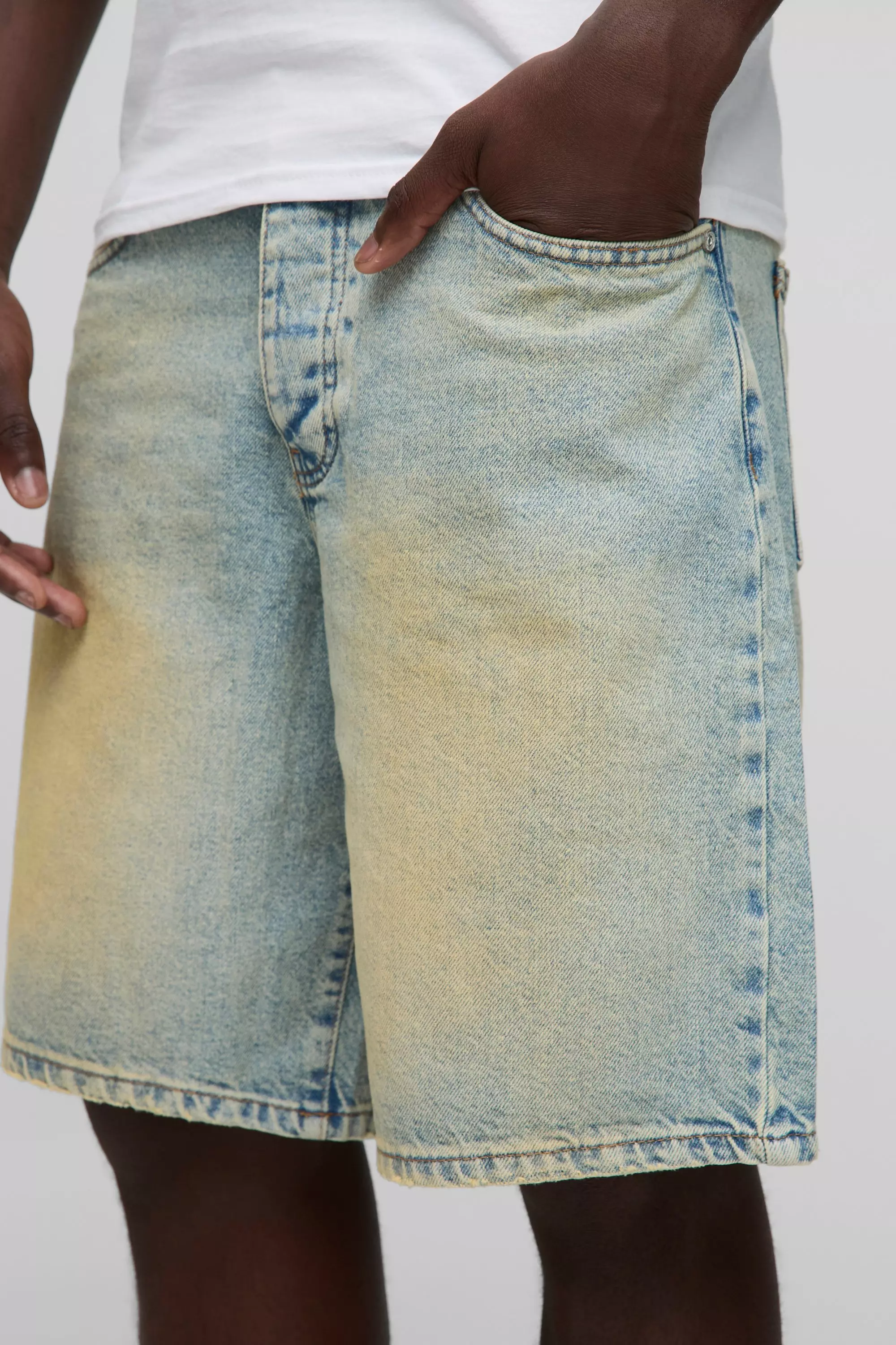 Relaxed Stone Washed Denim Shorts | boohooMAN USA