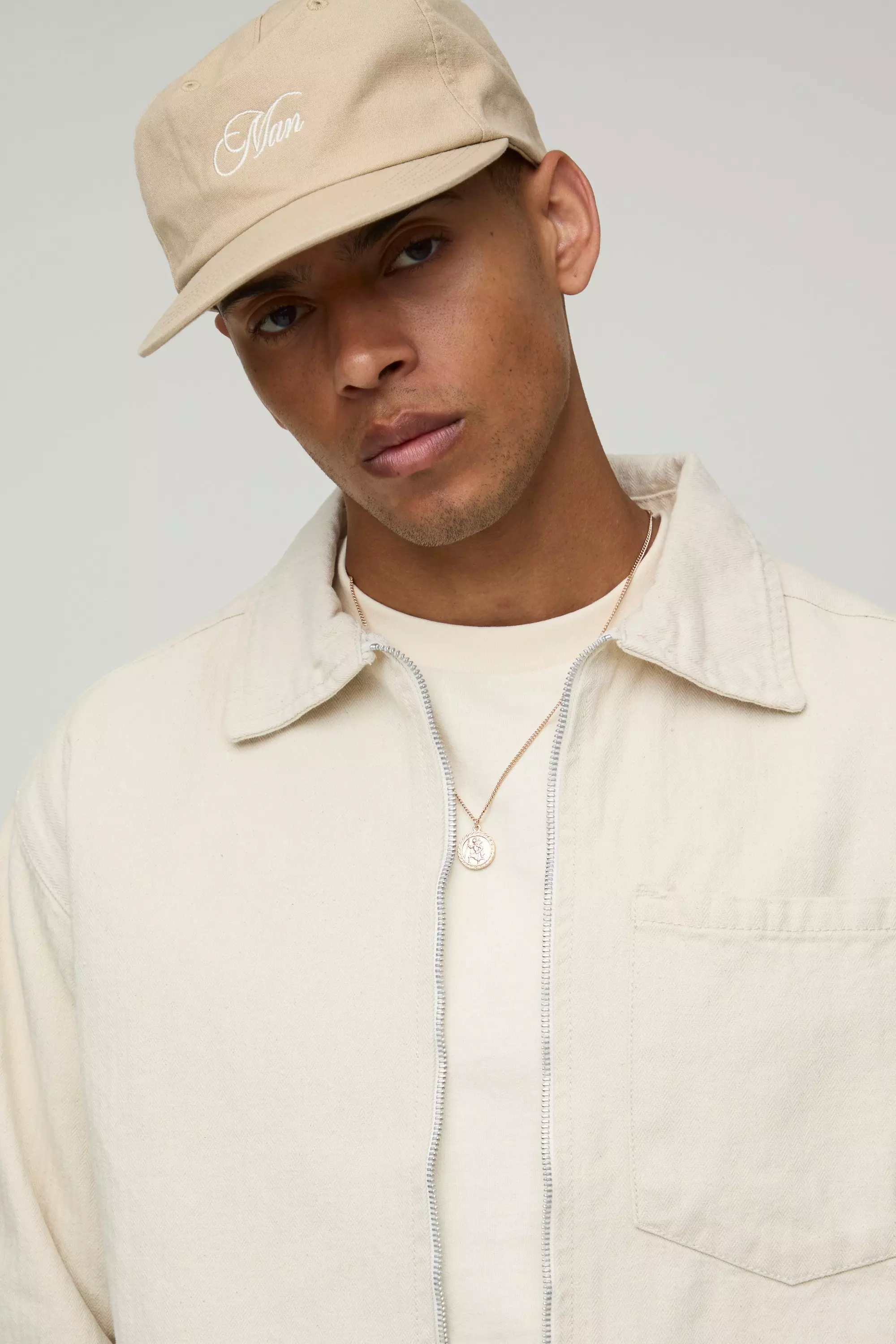 Relaxed Herringbone Twill Harrington Jacket | boohooMAN USA
