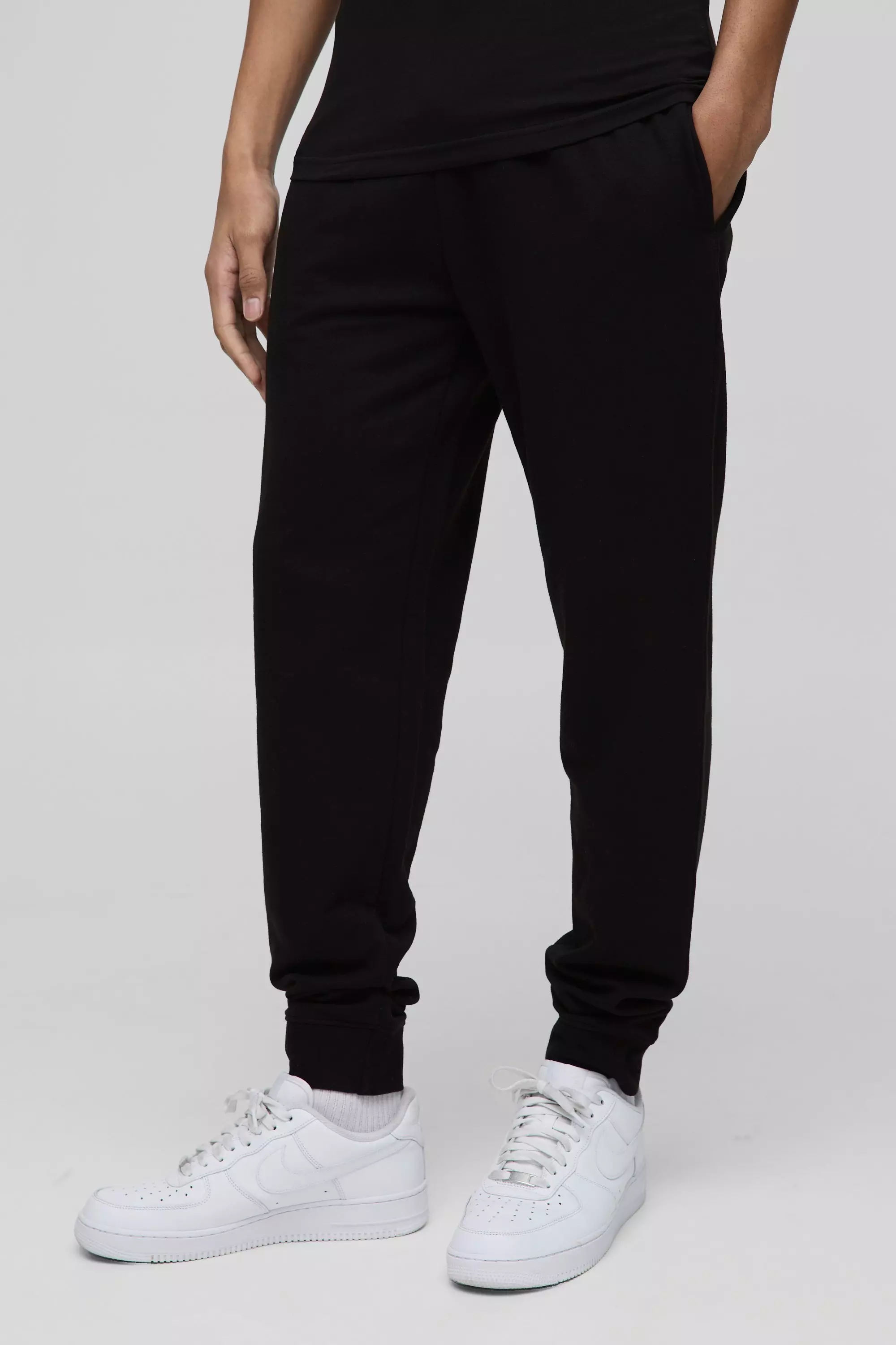 Black 260GSM Loopback Basic Regular Fit Jogger alternative image