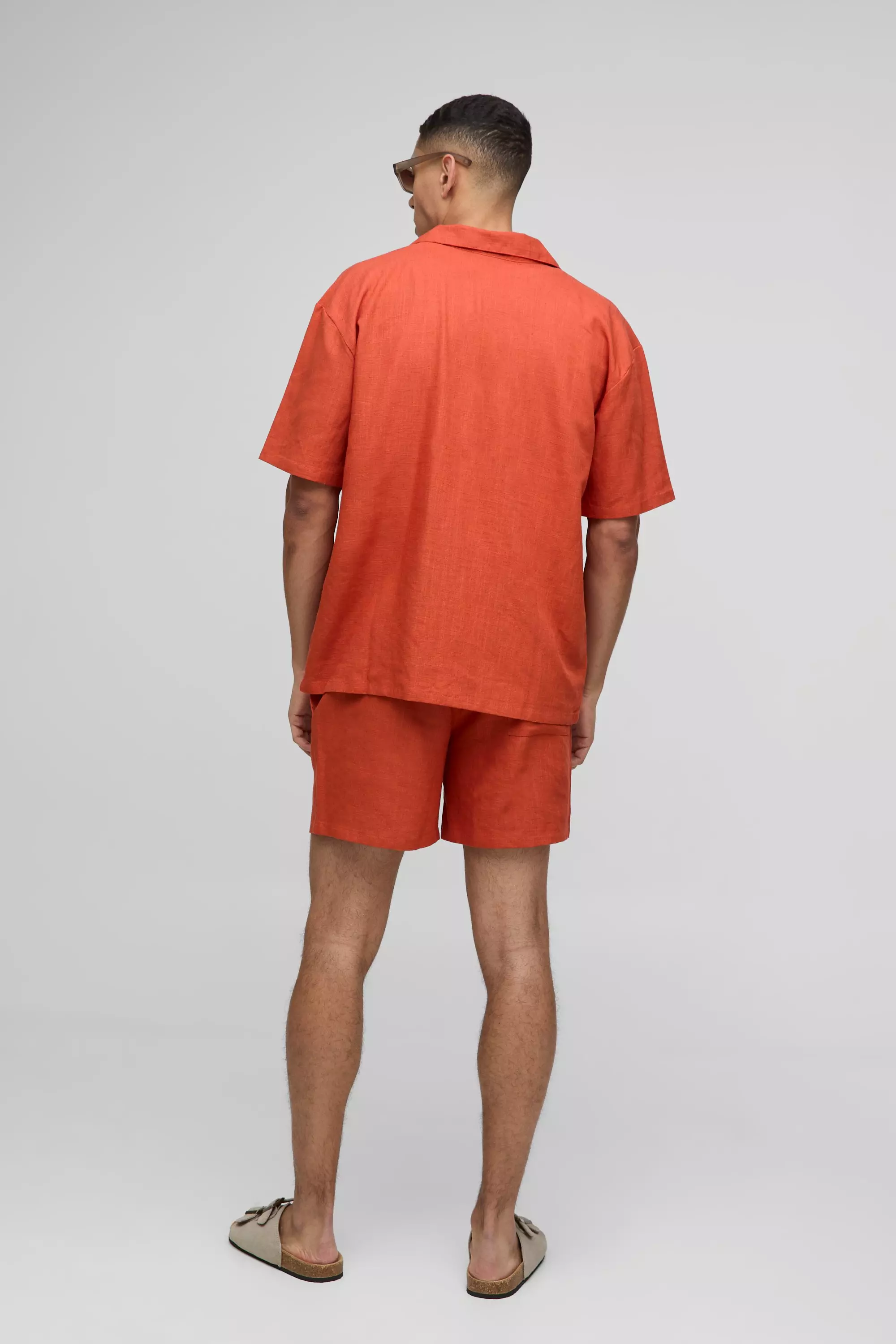 Oversized Linen Blend Shirt | boohooMAN USA