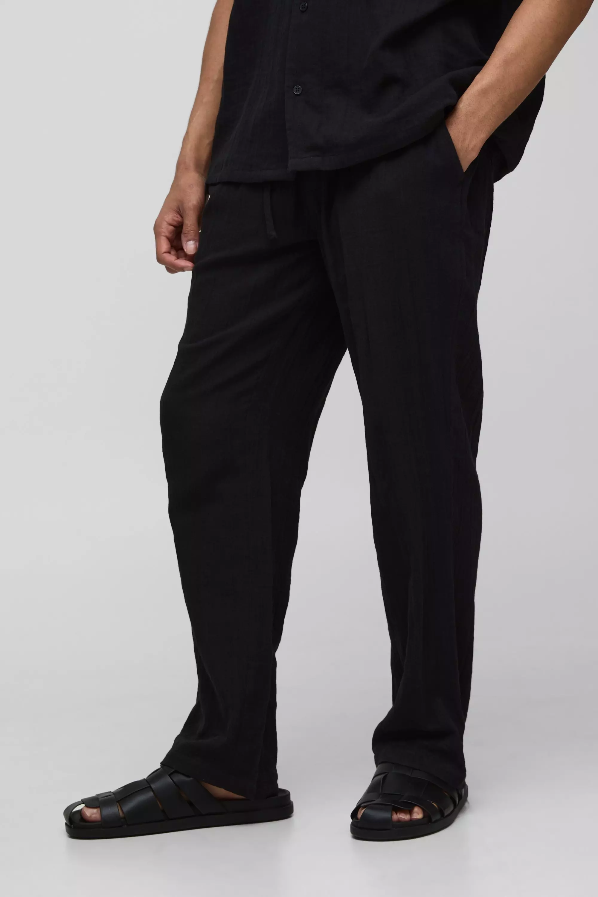 Hose mit geradem Bein und elastischem Bund, Black alternatives Bild