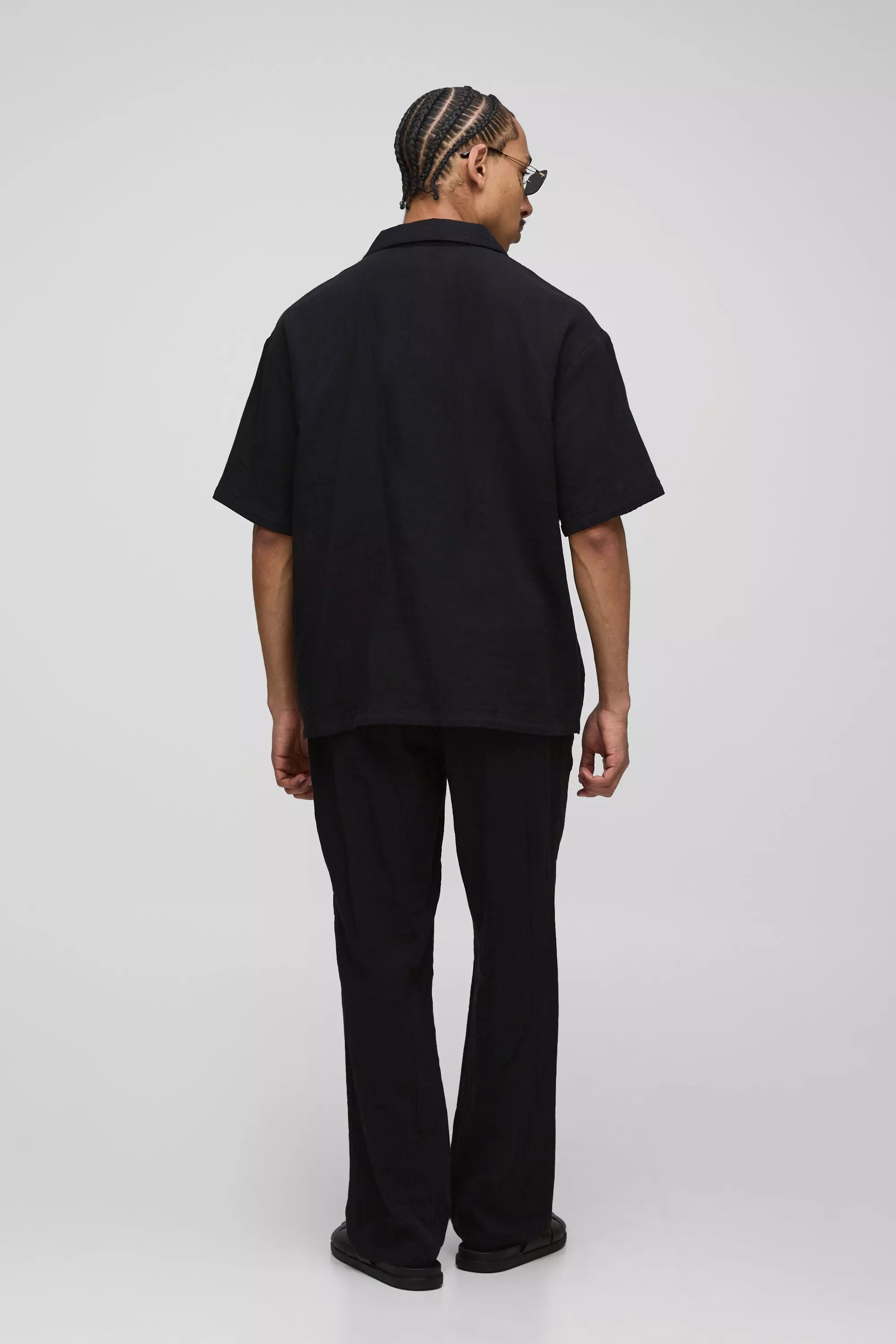 Hose mit geradem Bein und elastischem Bund, Black alternatives Bild