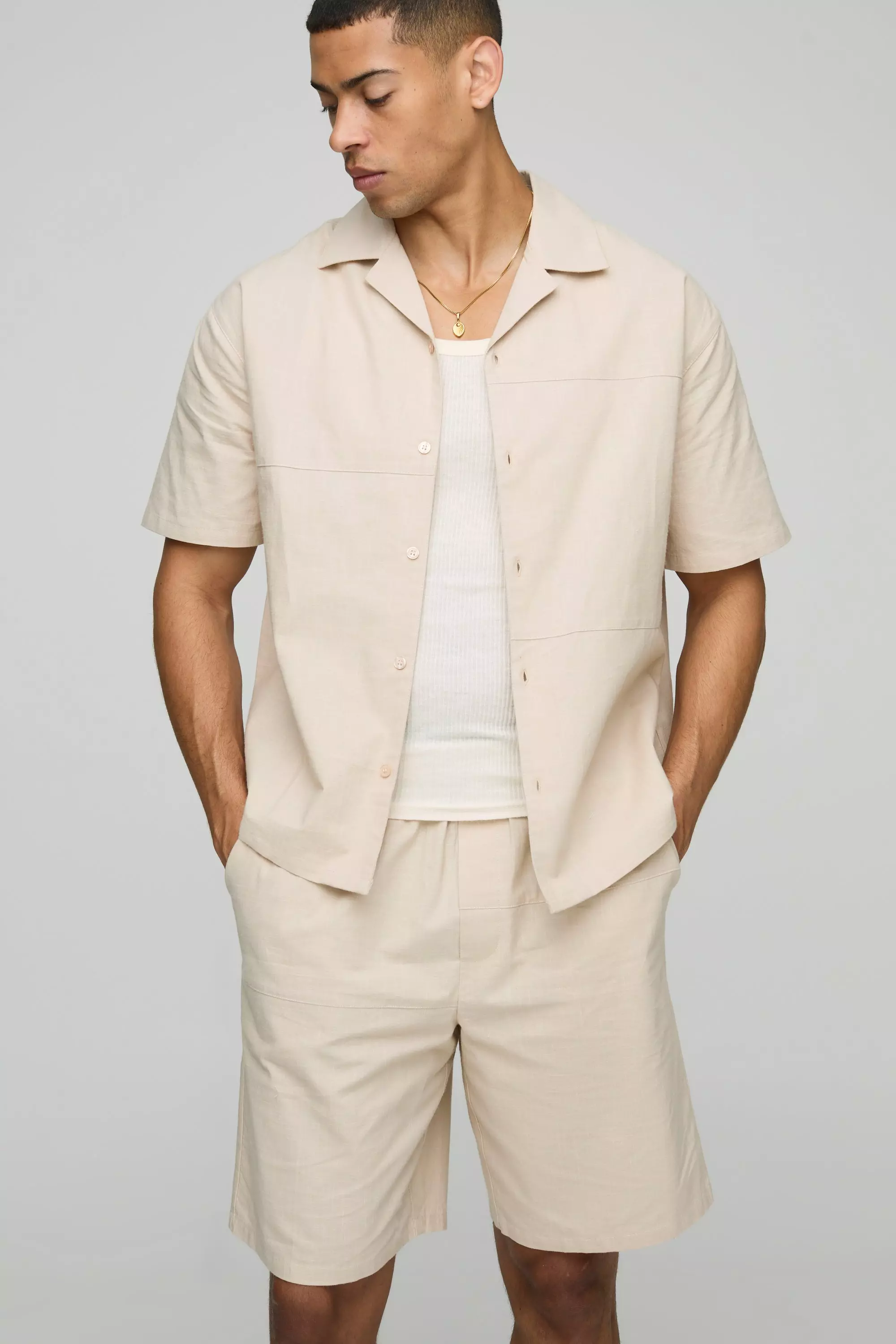 Ensemble oversize à découpe et couture, Natural autre image