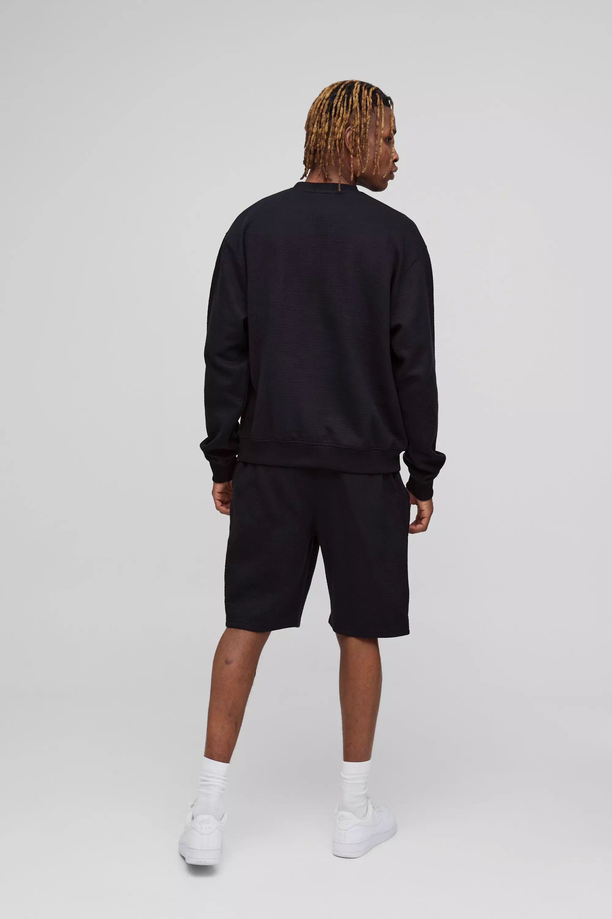 Tall - Ensemble oversize avec sweat et short, Black autre image