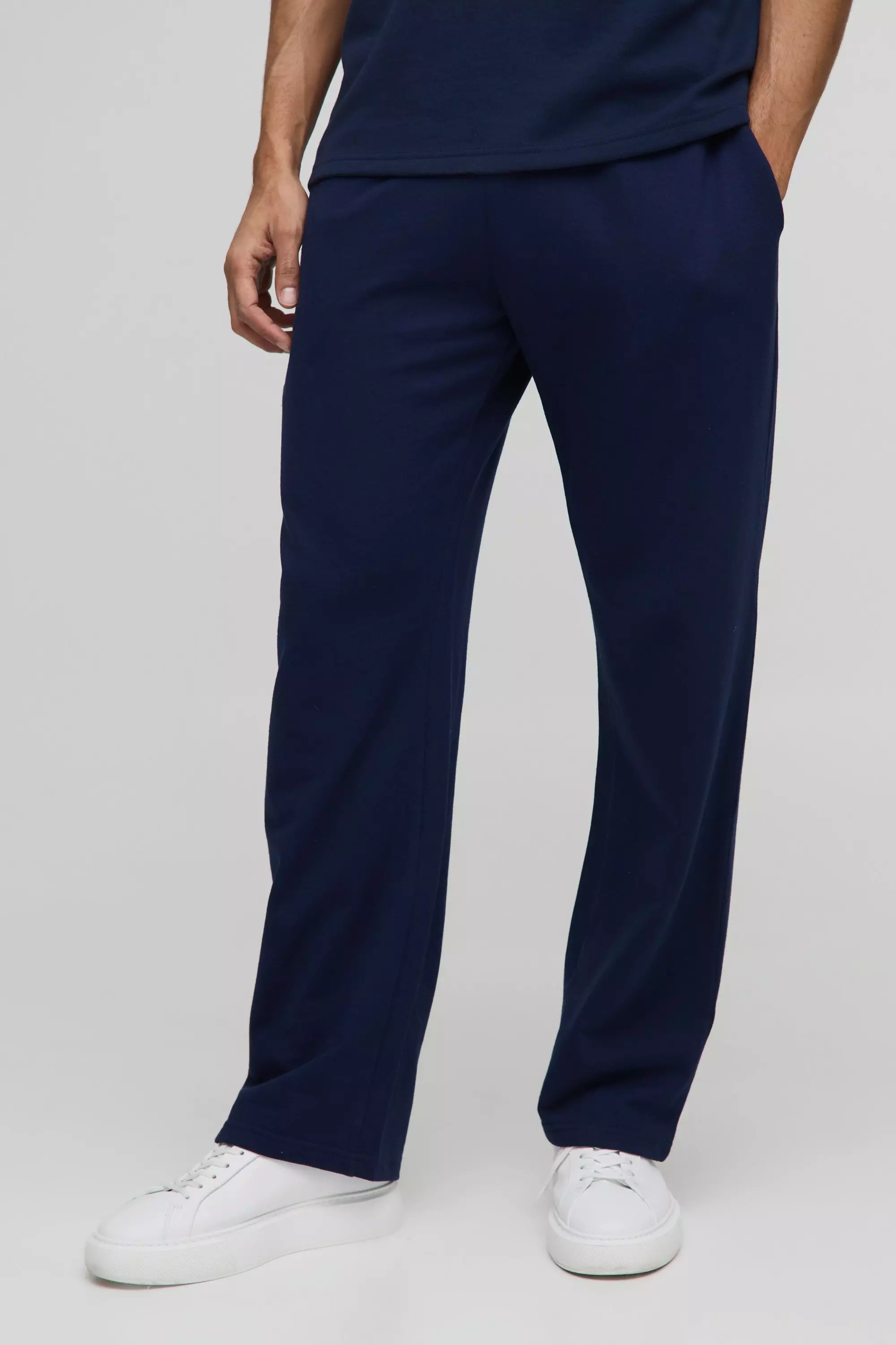 Navy 260GSM Loopback Basic Straight Fit Jogger alternative image