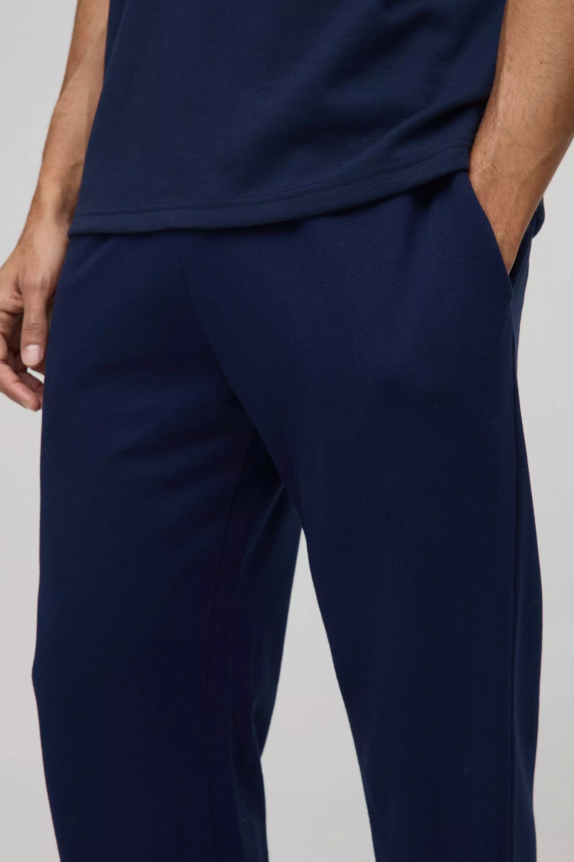 Navy 260GSM Loopback Basic Straight Fit Jogger alternative image