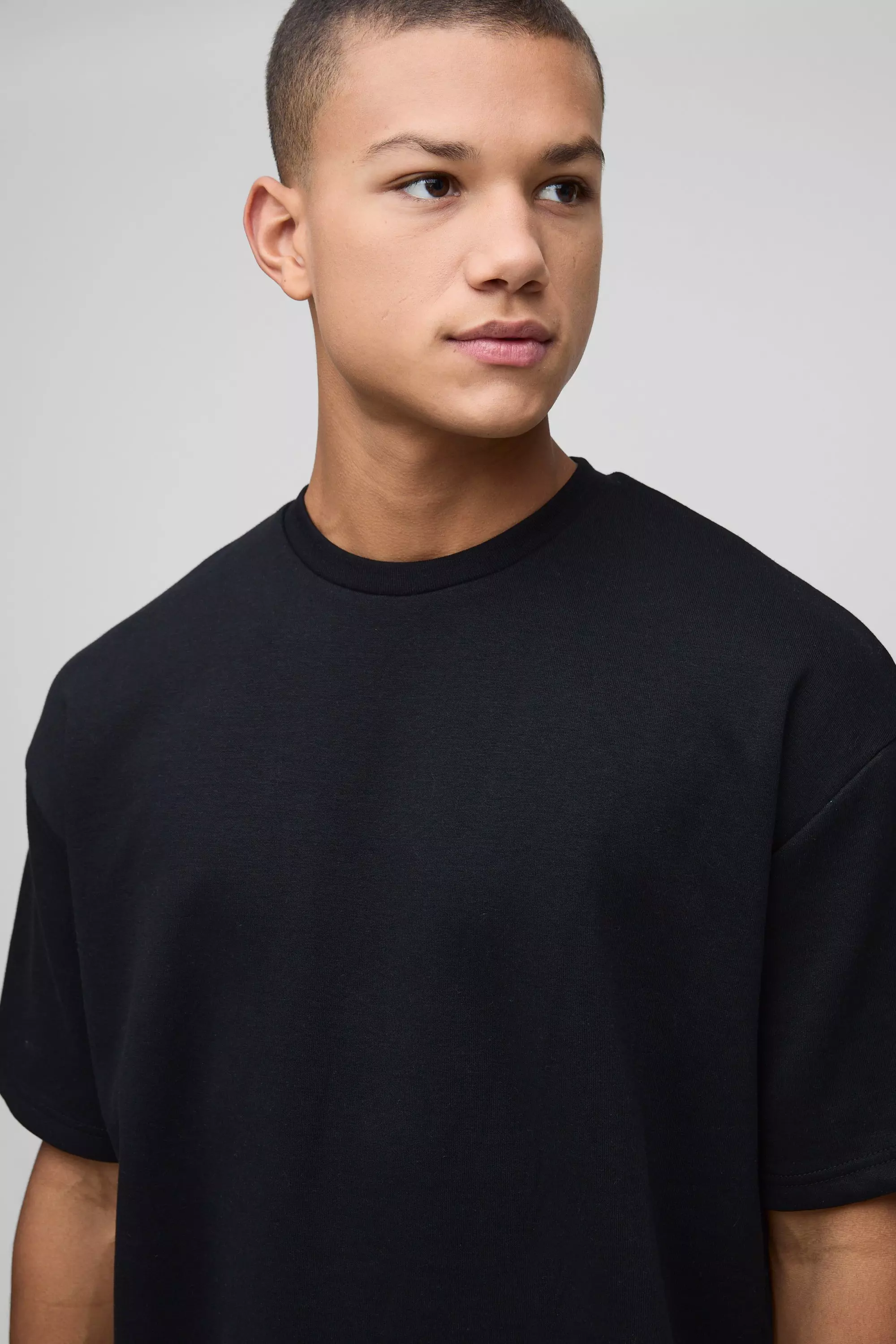 T-shirt oversize con motivo Interlock, Black immagine alternativa
