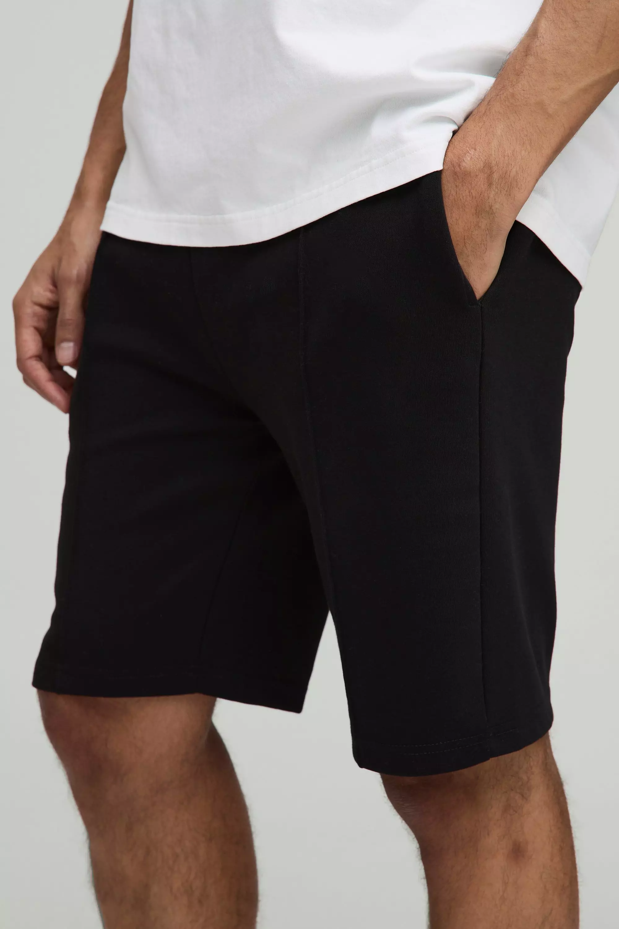 Black Slim Fit Interlock Smart Pintuck Short alternative image