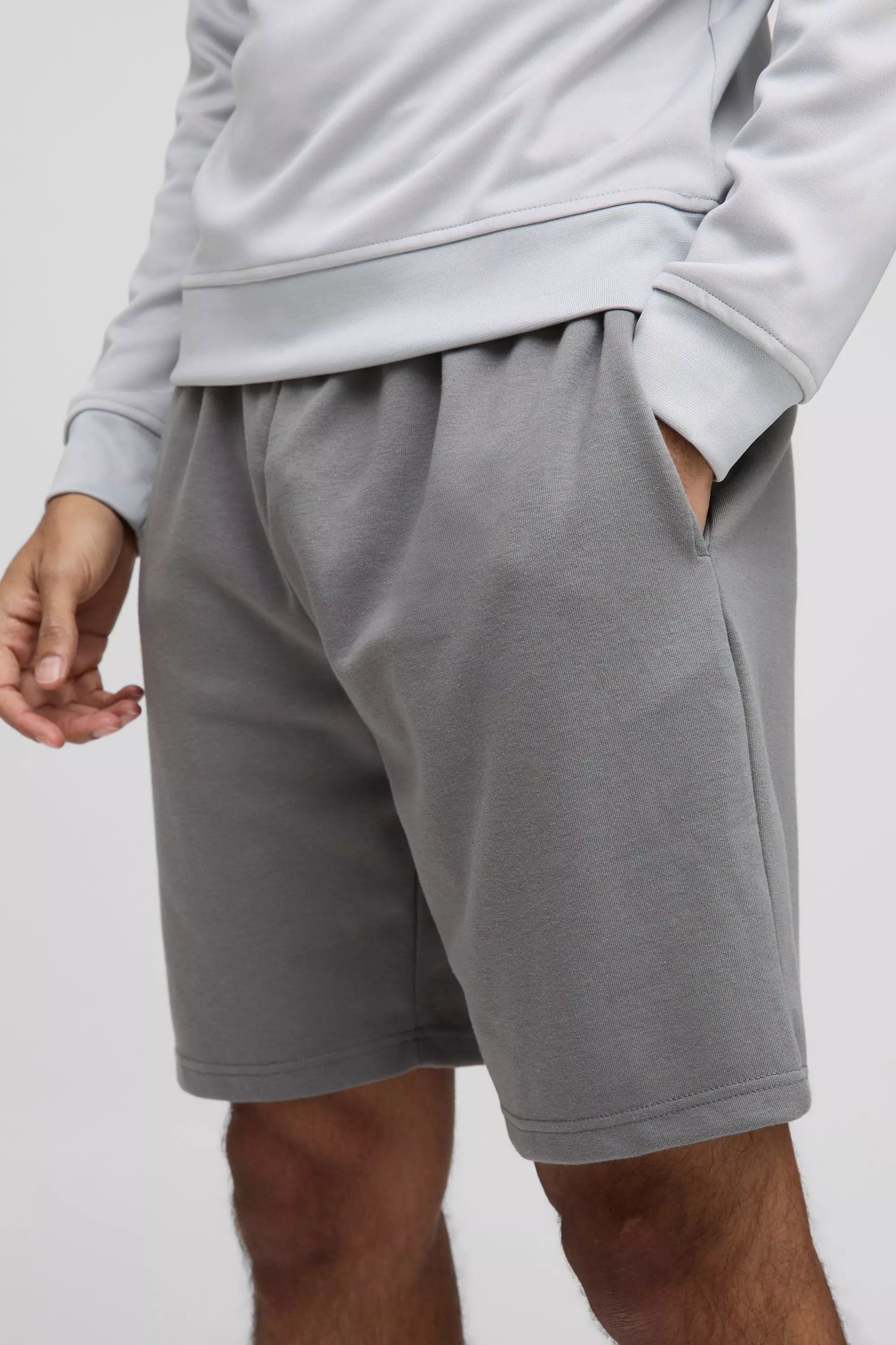 Short large mi-long à surpiqûres, Grey autre image
