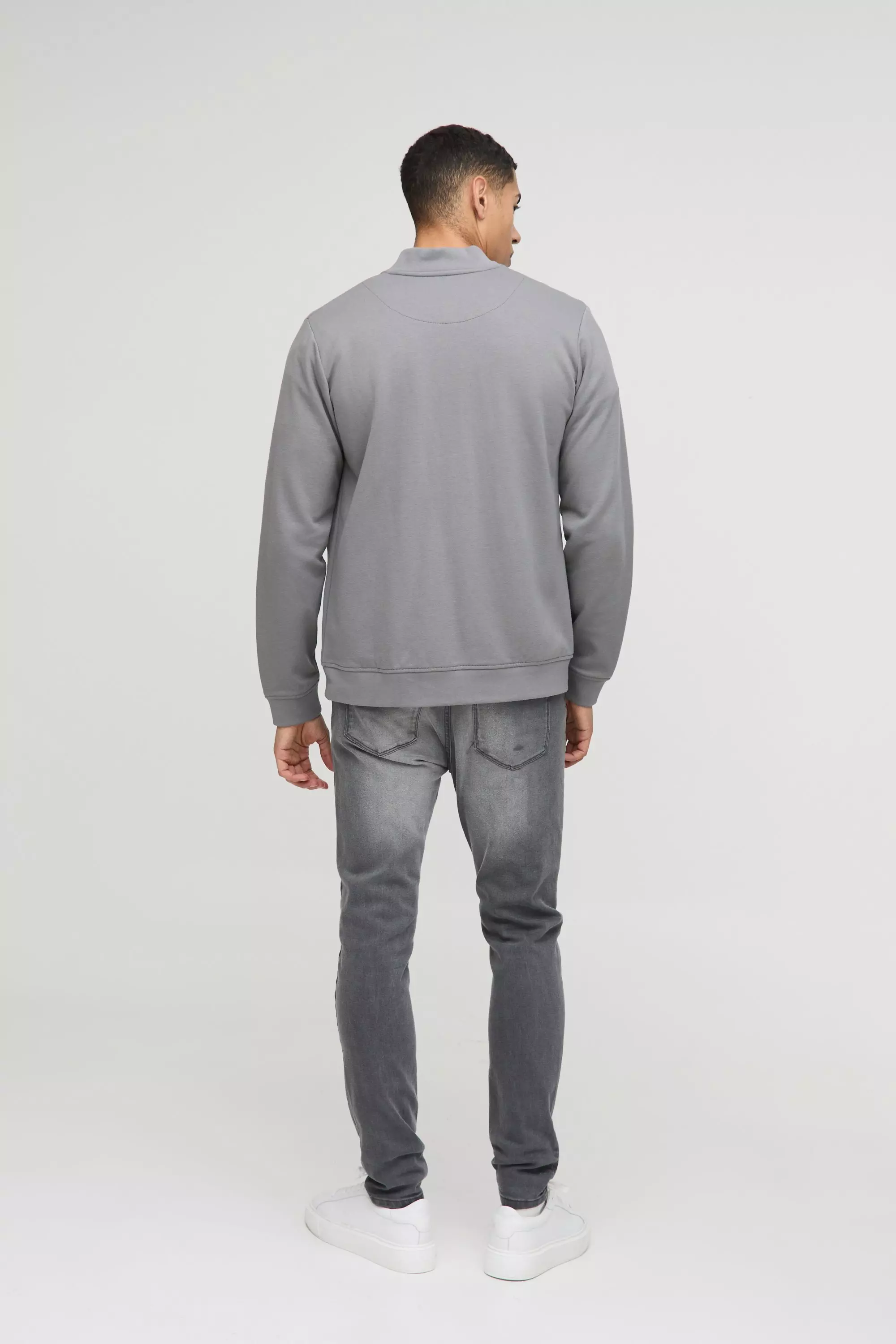 Grey Regular Fit Interlock Bomber Jacket alternative image