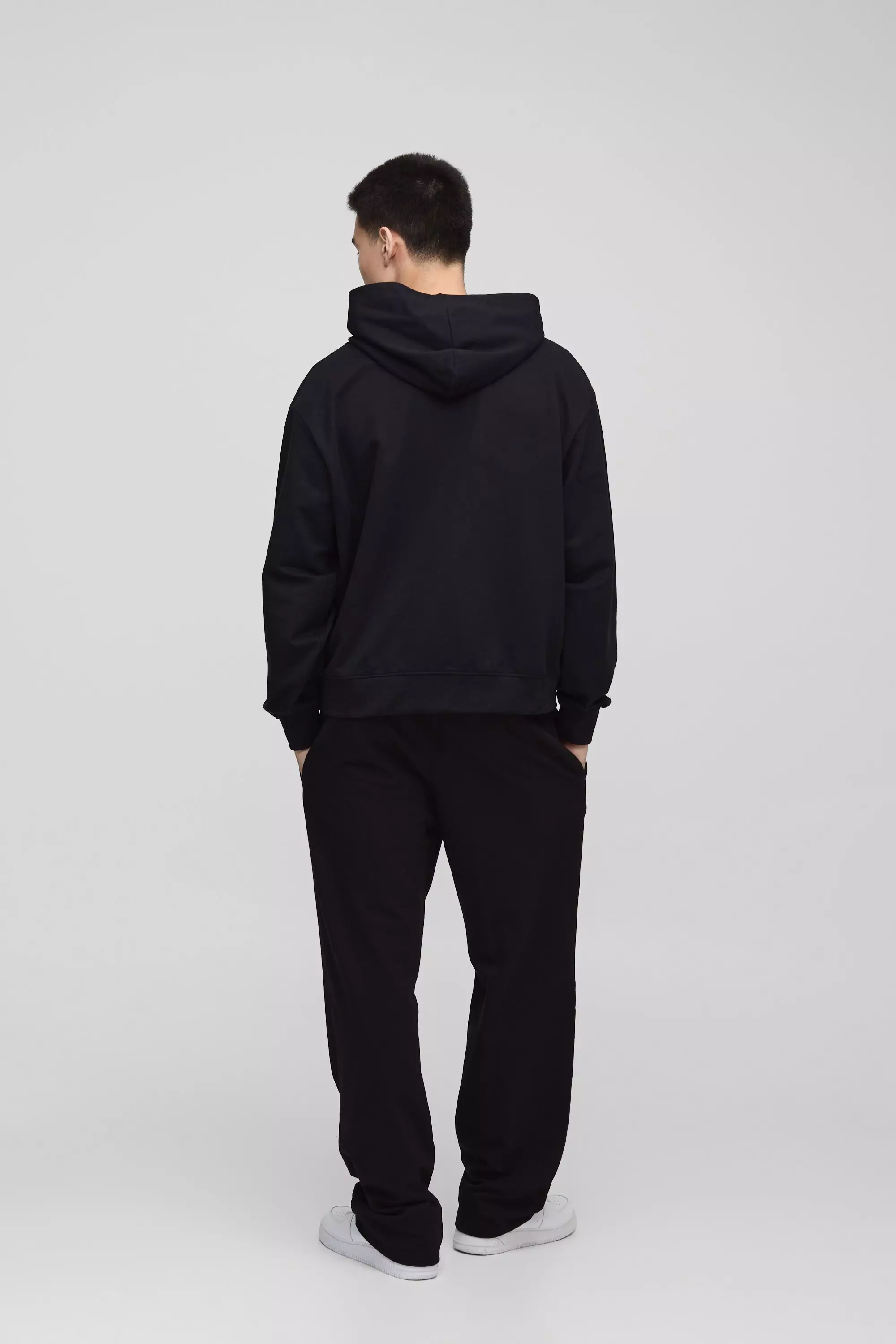 Kastiger Oversize Basic Hoodie, Black alternatives Bild