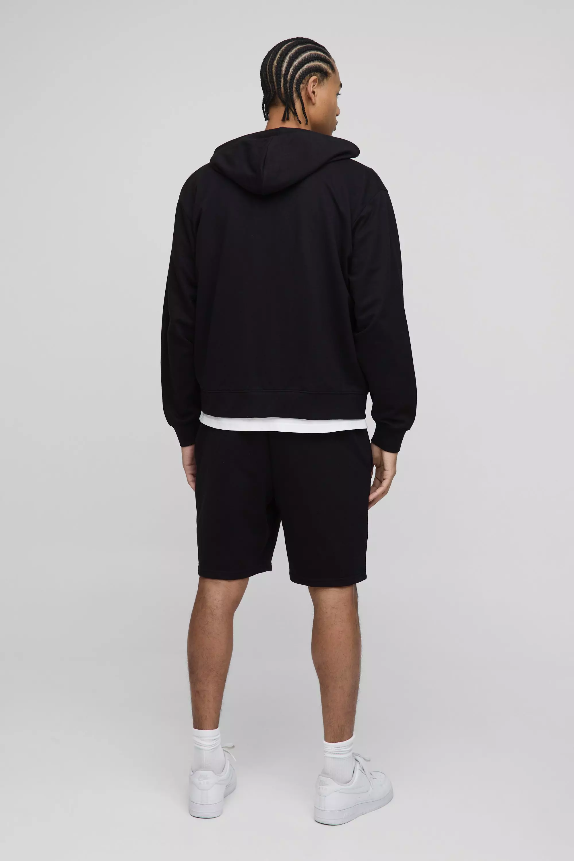 Oversized Basic Lightweight Boxy Zip Through Hoodie | boohooMAN USA