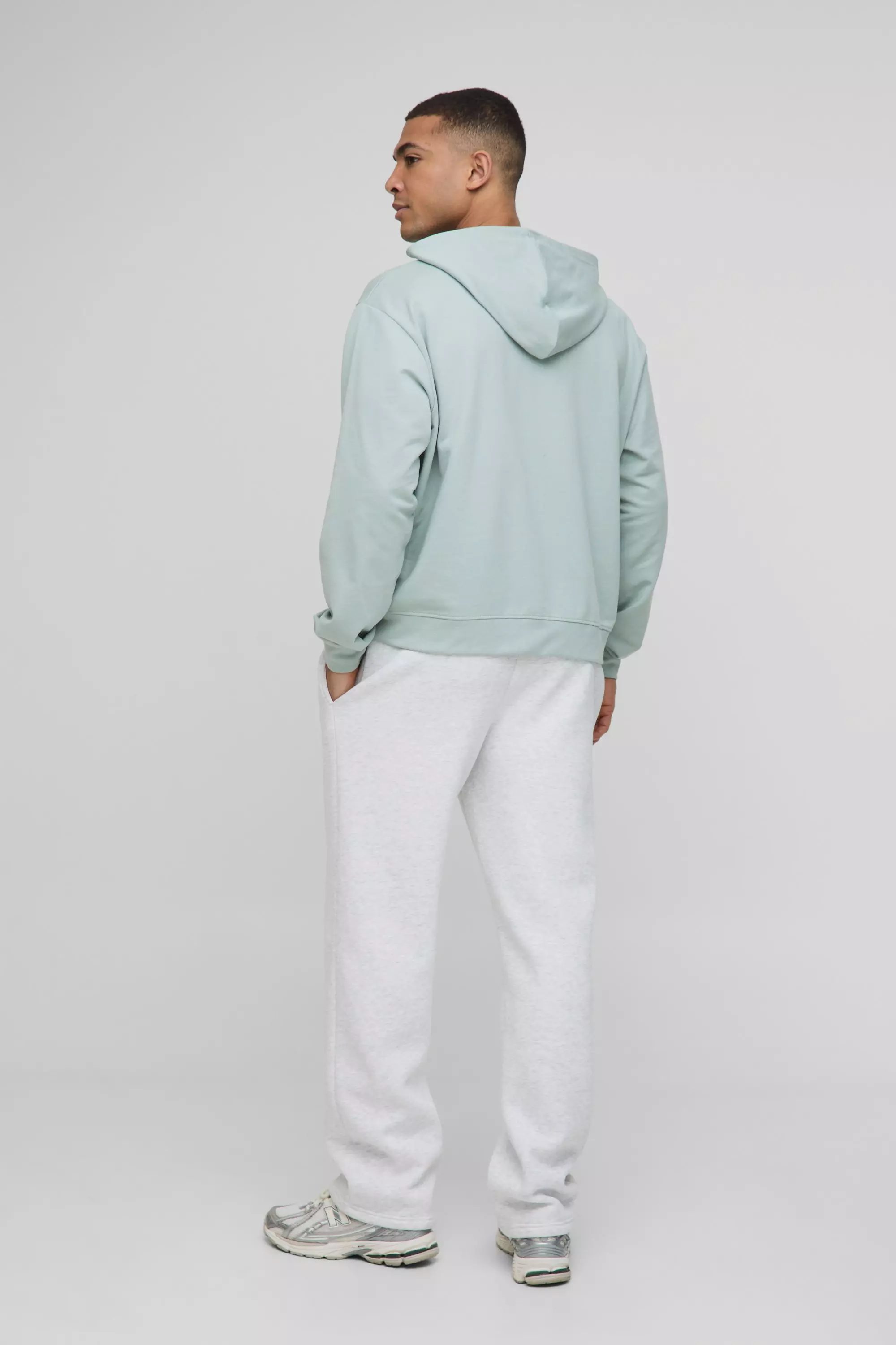 Oversized Basic Lightweight Boxy Zip Through Hoodie | boohooMAN USA
