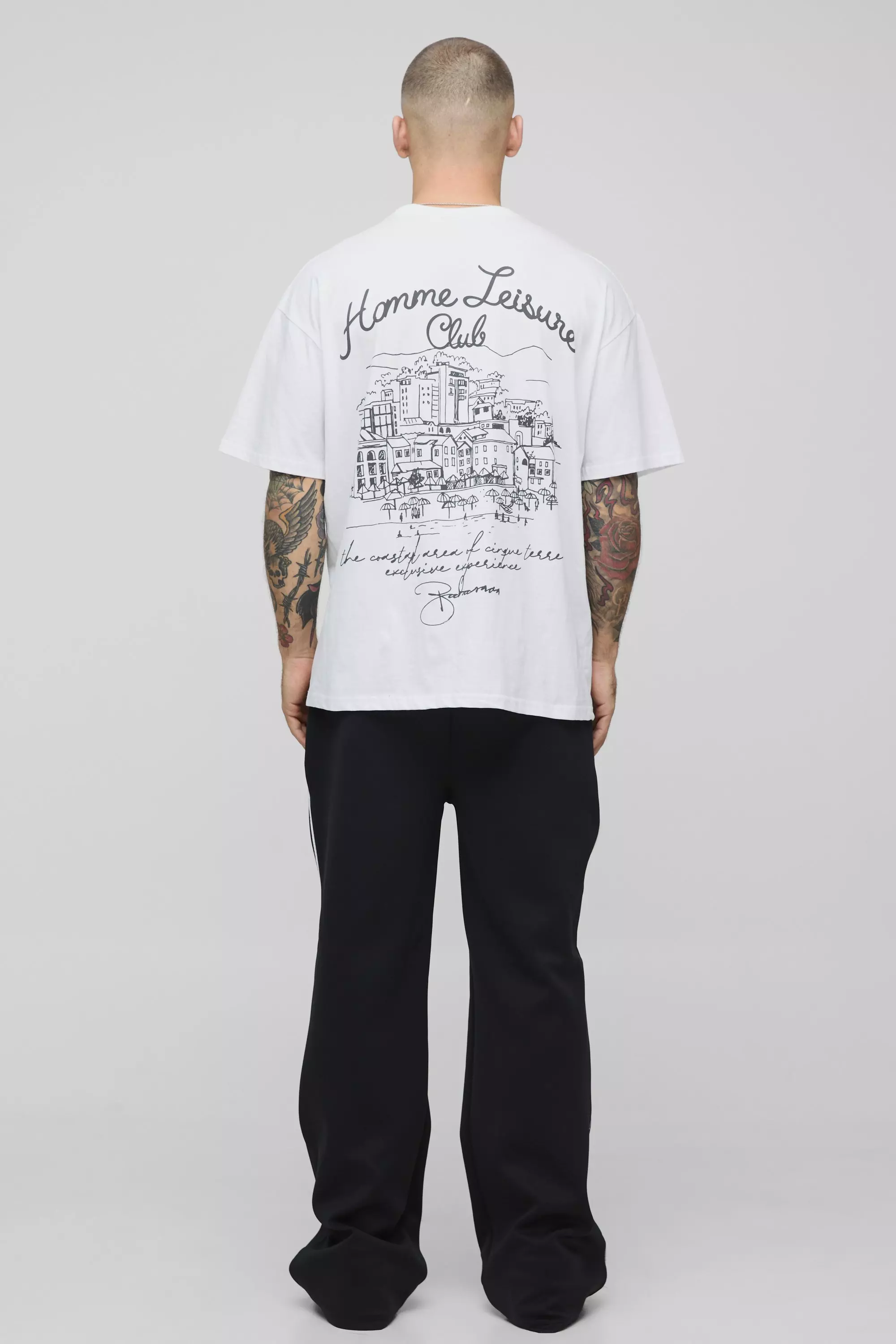 Black Relaxed Flare Tricot Piping Joggers alternative image