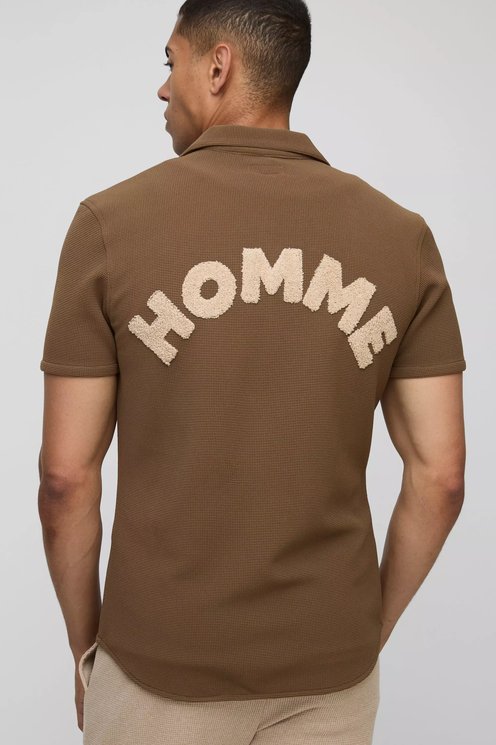 Chemise slim en tissu éponge, Chocolate autre image