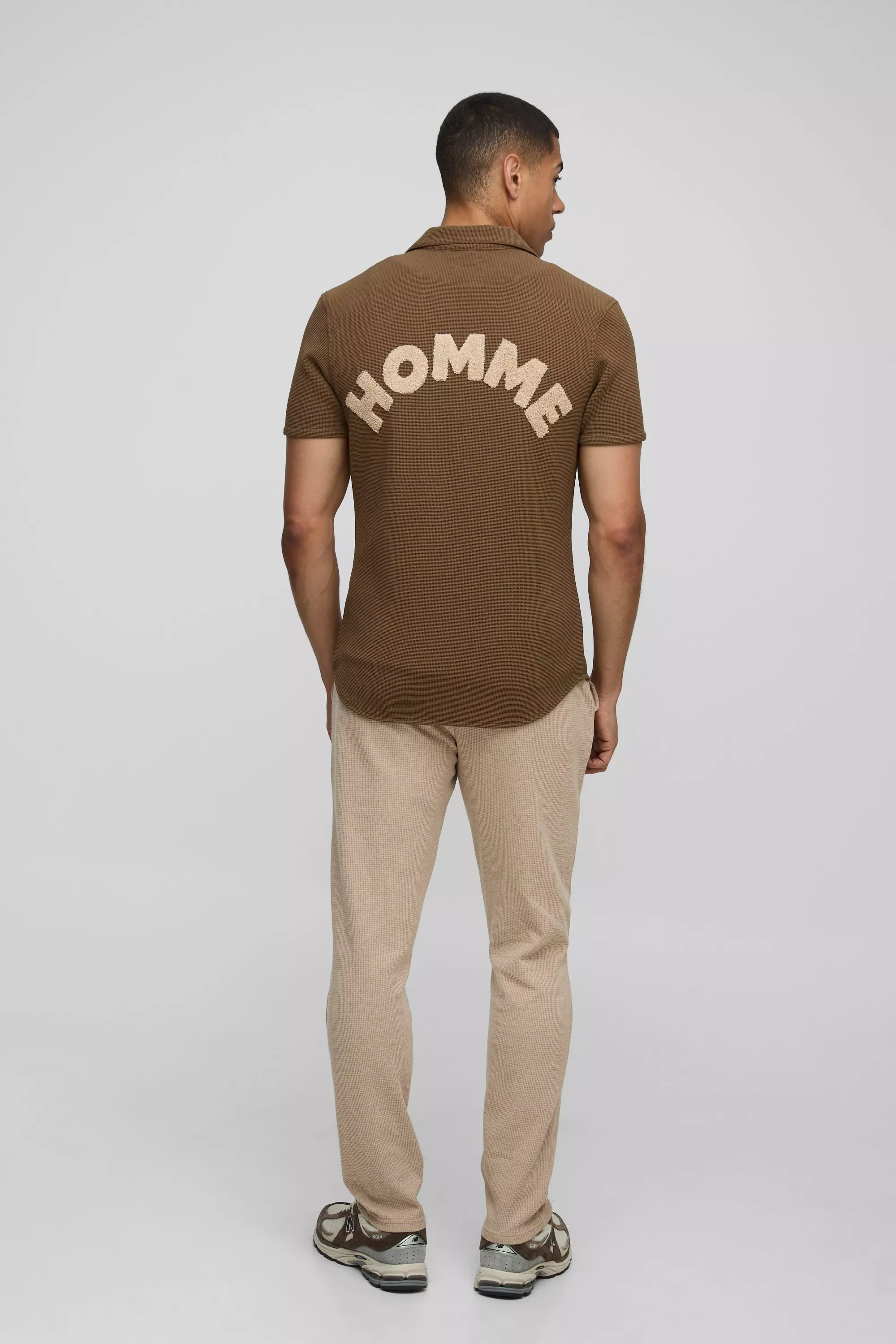 Chemise slim en tissu éponge, Chocolate autre image
