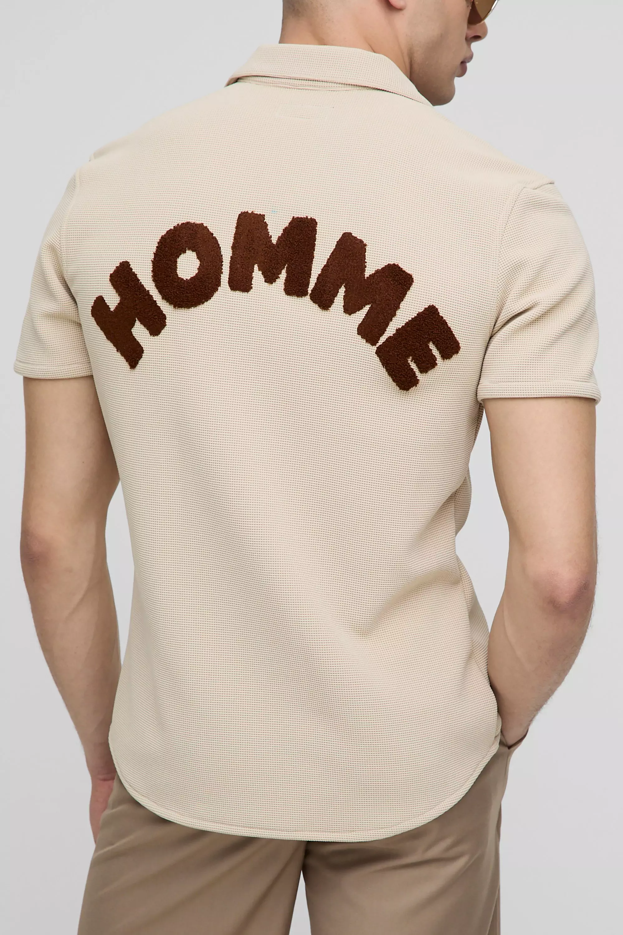 Chemise slim en tissu éponge, White autre image