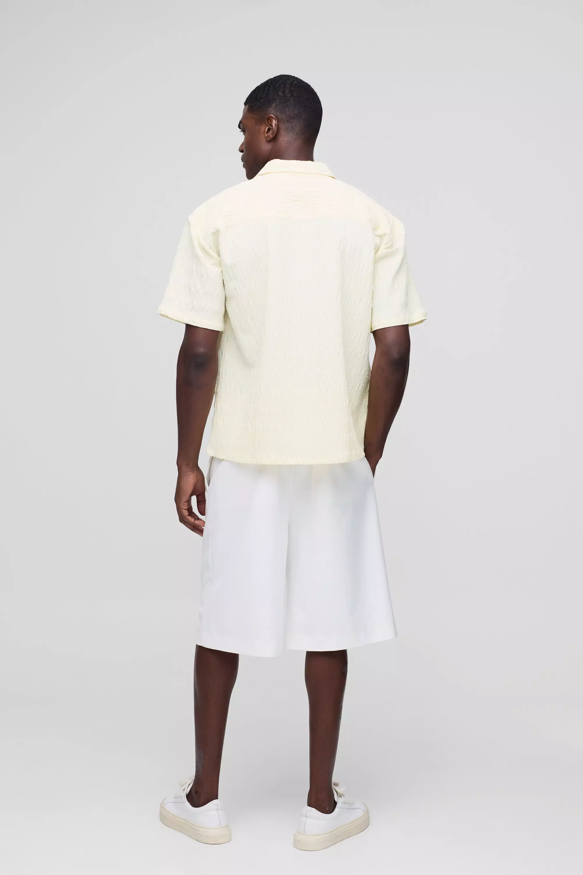 Yellow Man Oversized Seersucker Revere Shirt alternative image