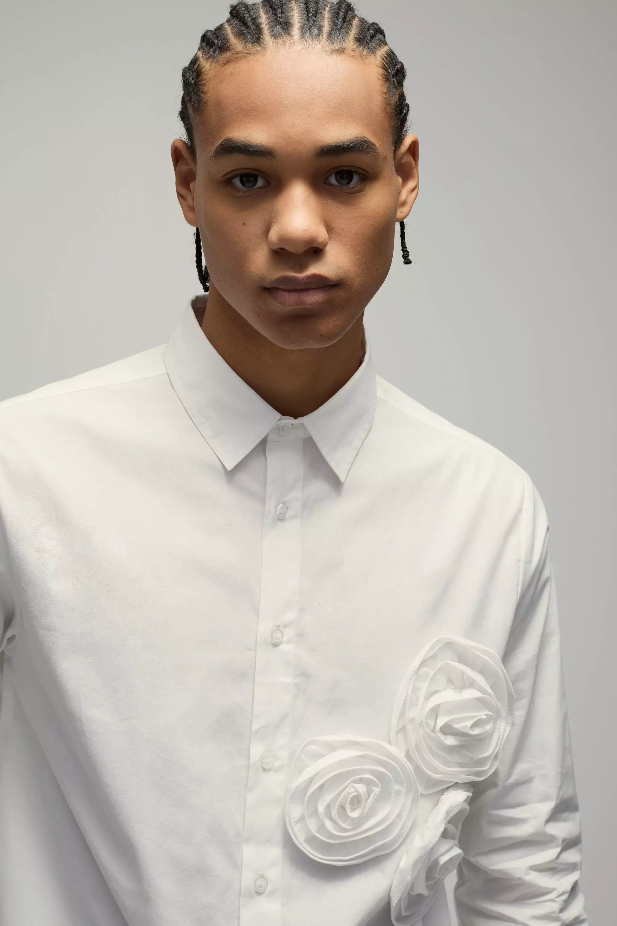 Chemise oversize fleurie à manches longues, White autre image