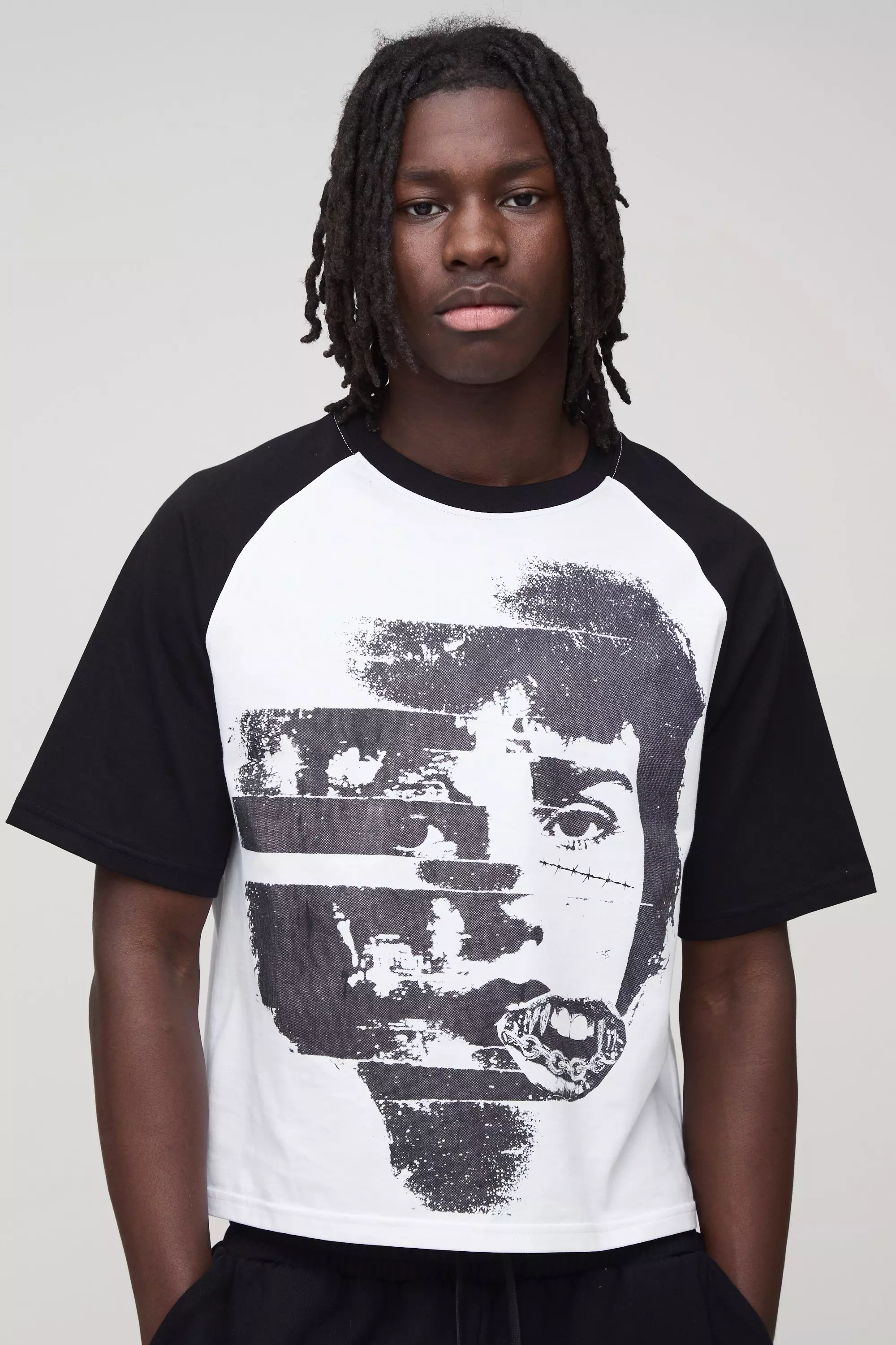 White Regular Fit Short Sleeve Raglan T-Shirt alternative image