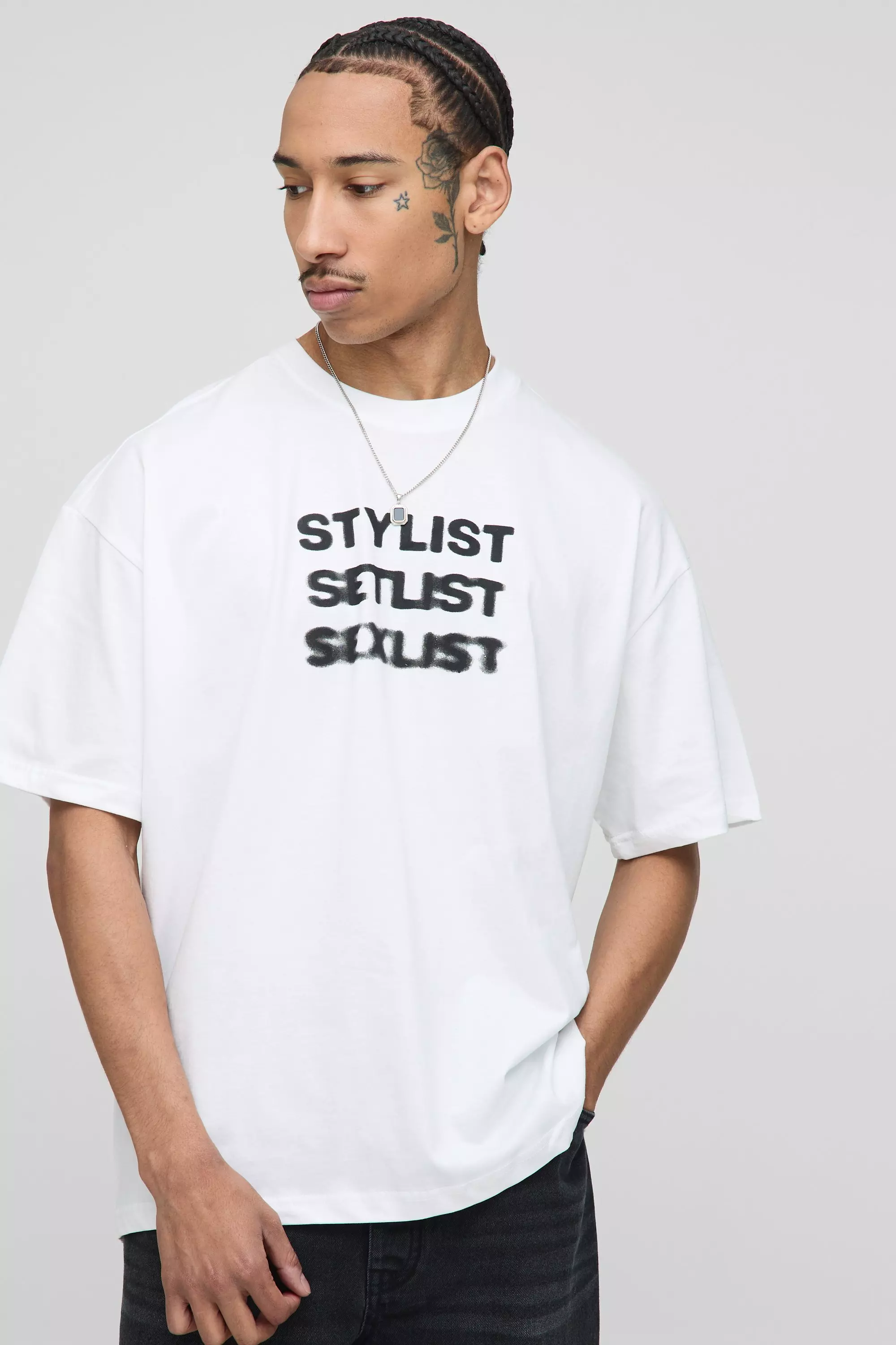 Zerrissenes Oversize T-Shirt, White alternatives Bild