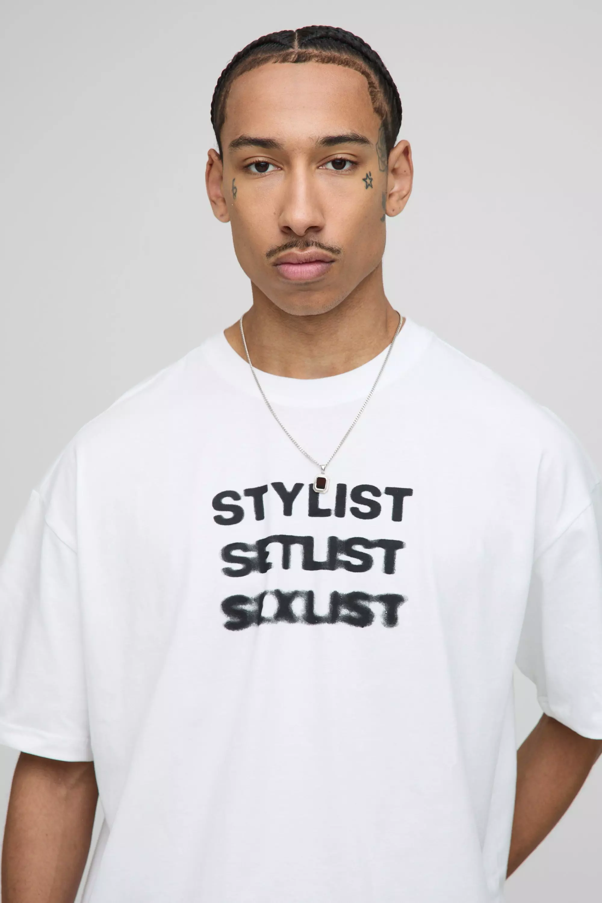 Zerrissenes Oversize T-Shirt, White alternatives Bild
