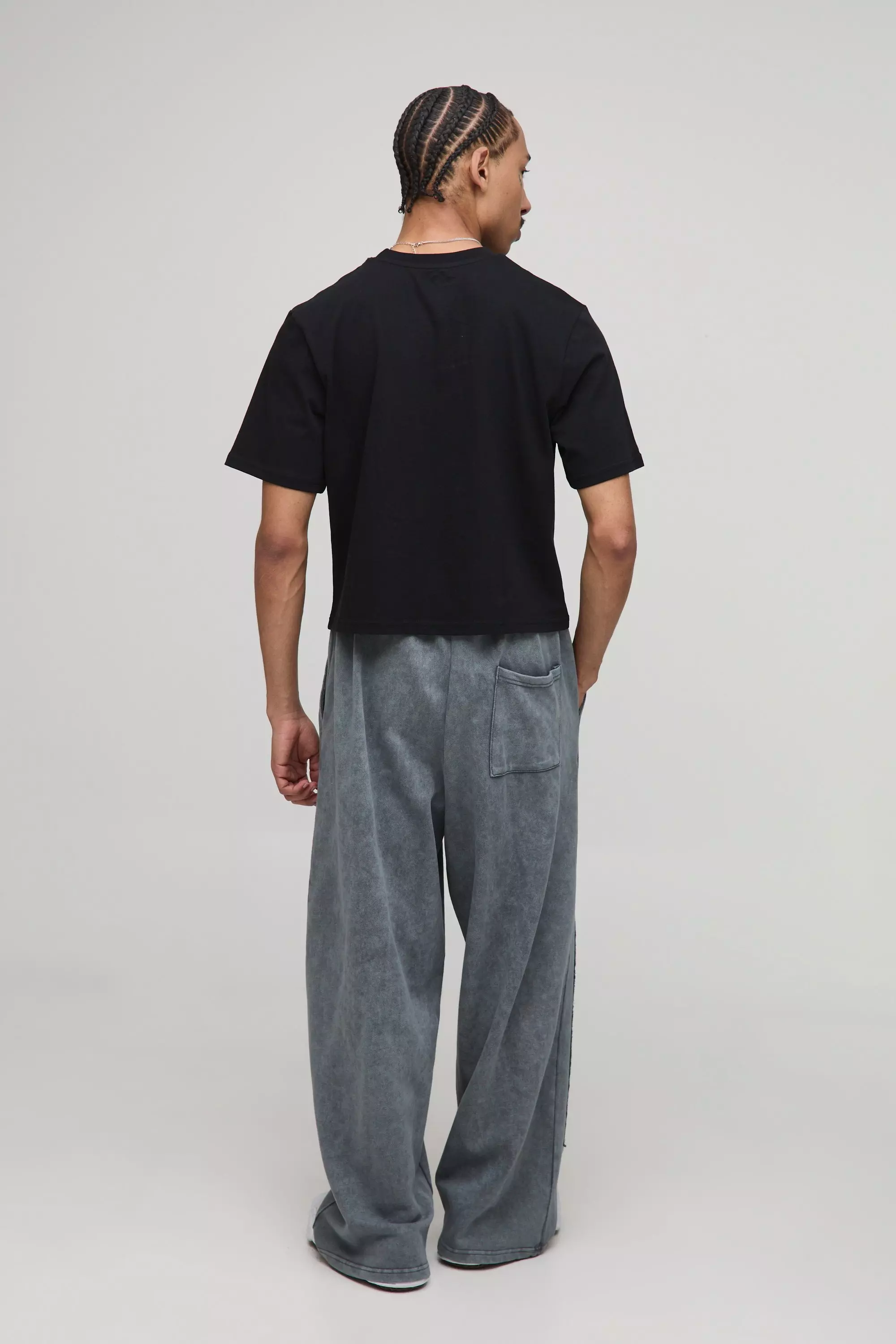 Grey Baggy Wide Leg Carpenter Joggingbroek alternatieve afbeelding