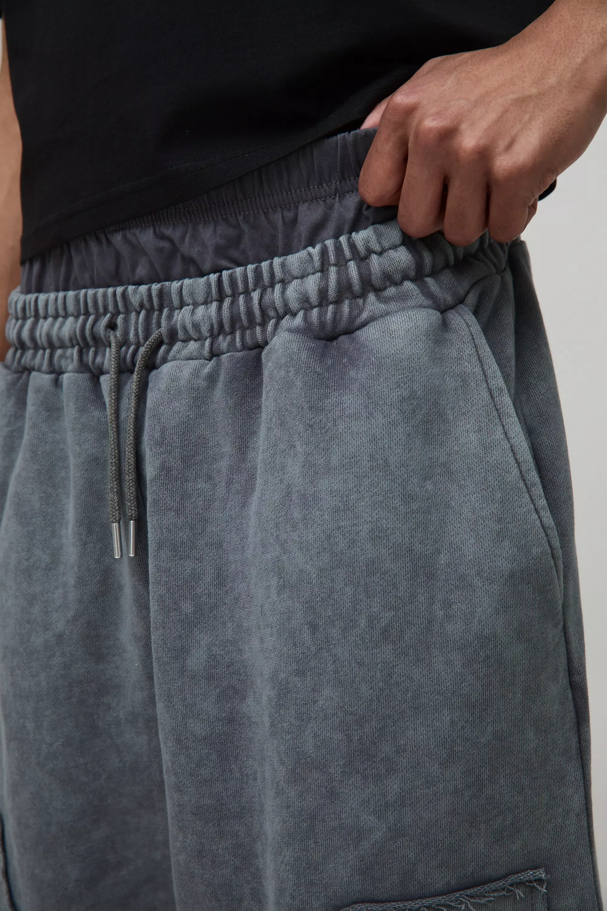 Grey Baggy Wide Leg Carpenter Joggingbroek alternatieve afbeelding