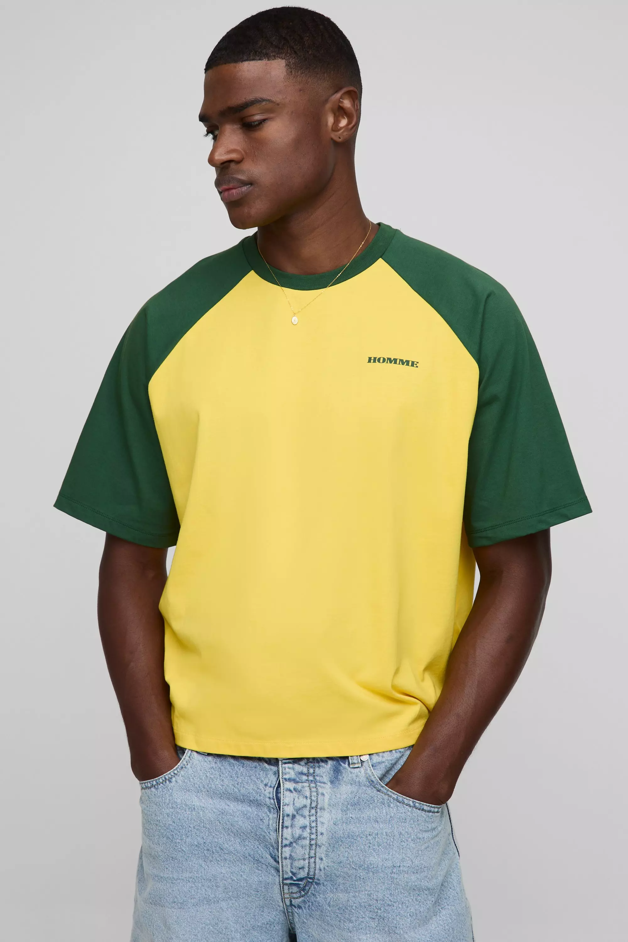Oversized Boxy Raglan T-shirt | boohooMAN USA