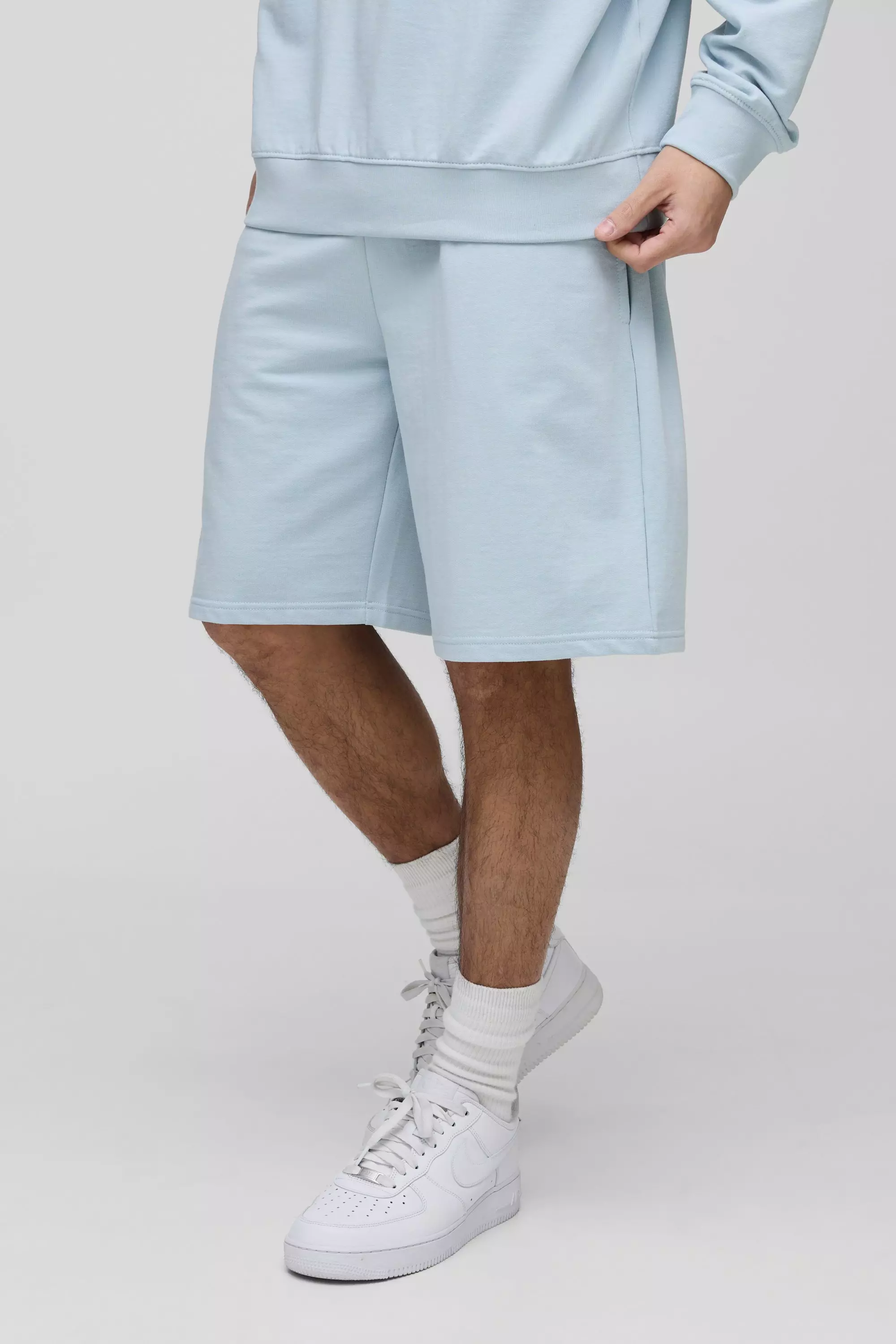 Mittellange Oversize Basic Shorts, Sky blue alternatives Bild