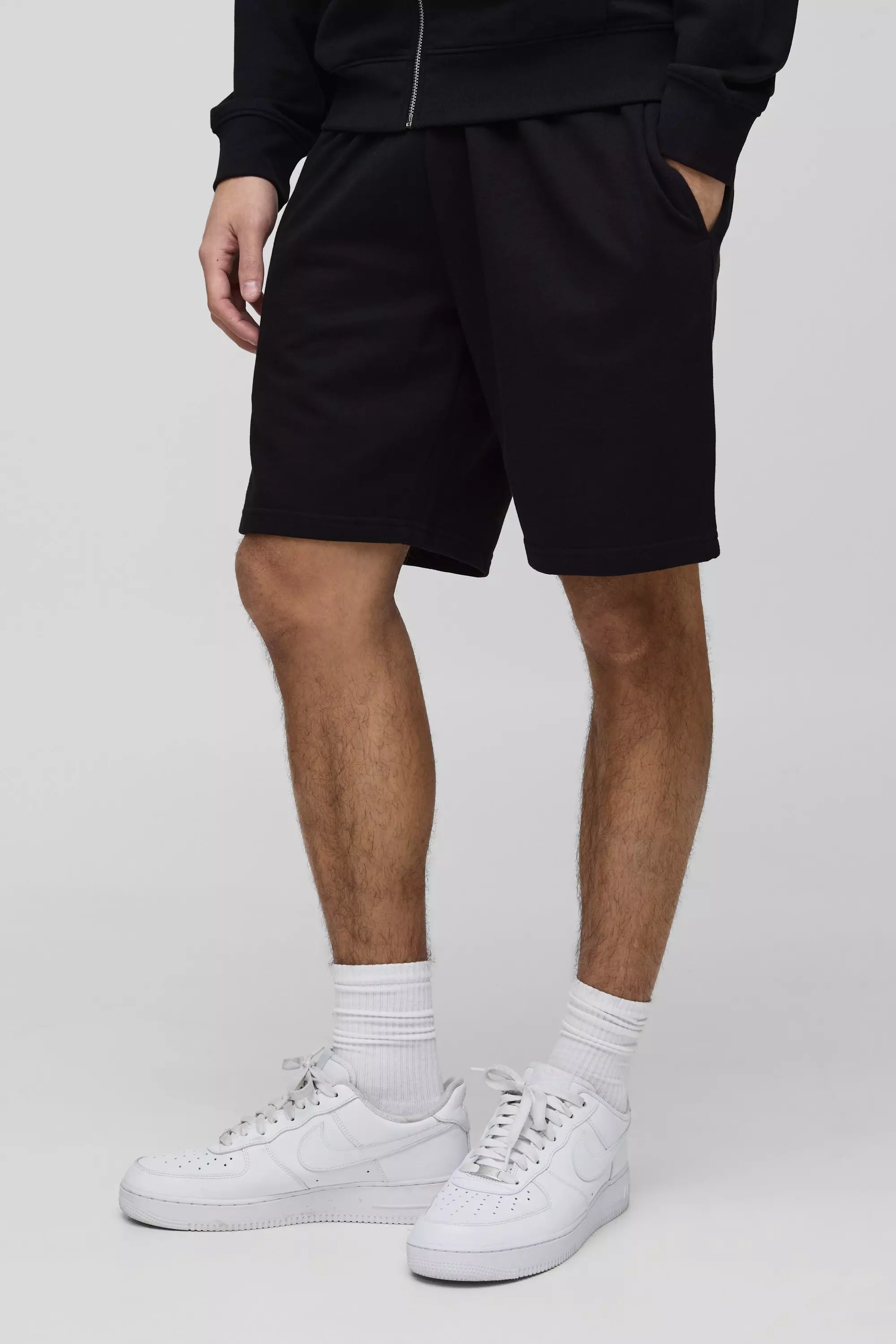 Relaxed Fit Mid Length Basic Lightweight Shorts | boohooMAN USA