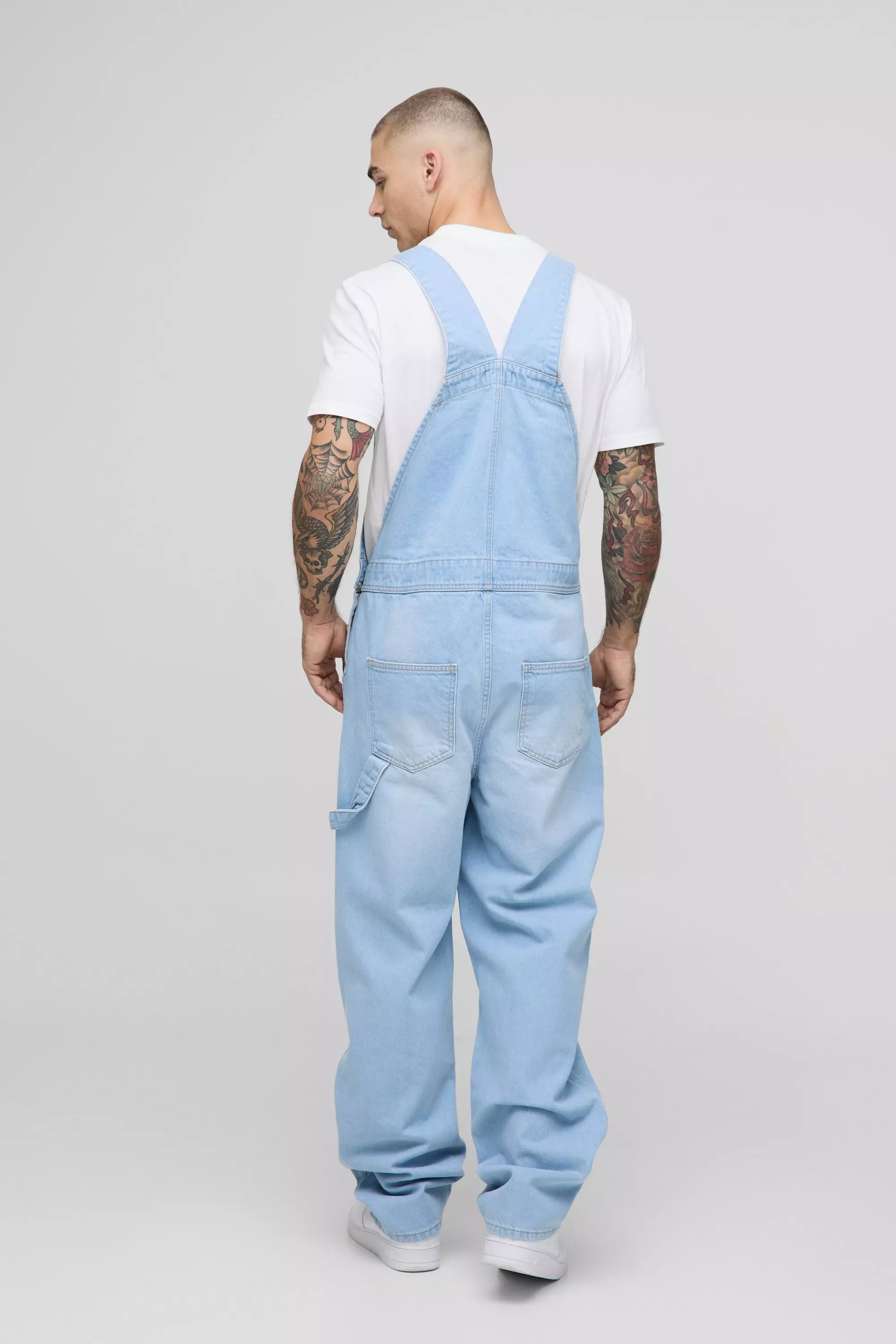 Light blue Relaxed Fit Worker Denim Overalls alternative image