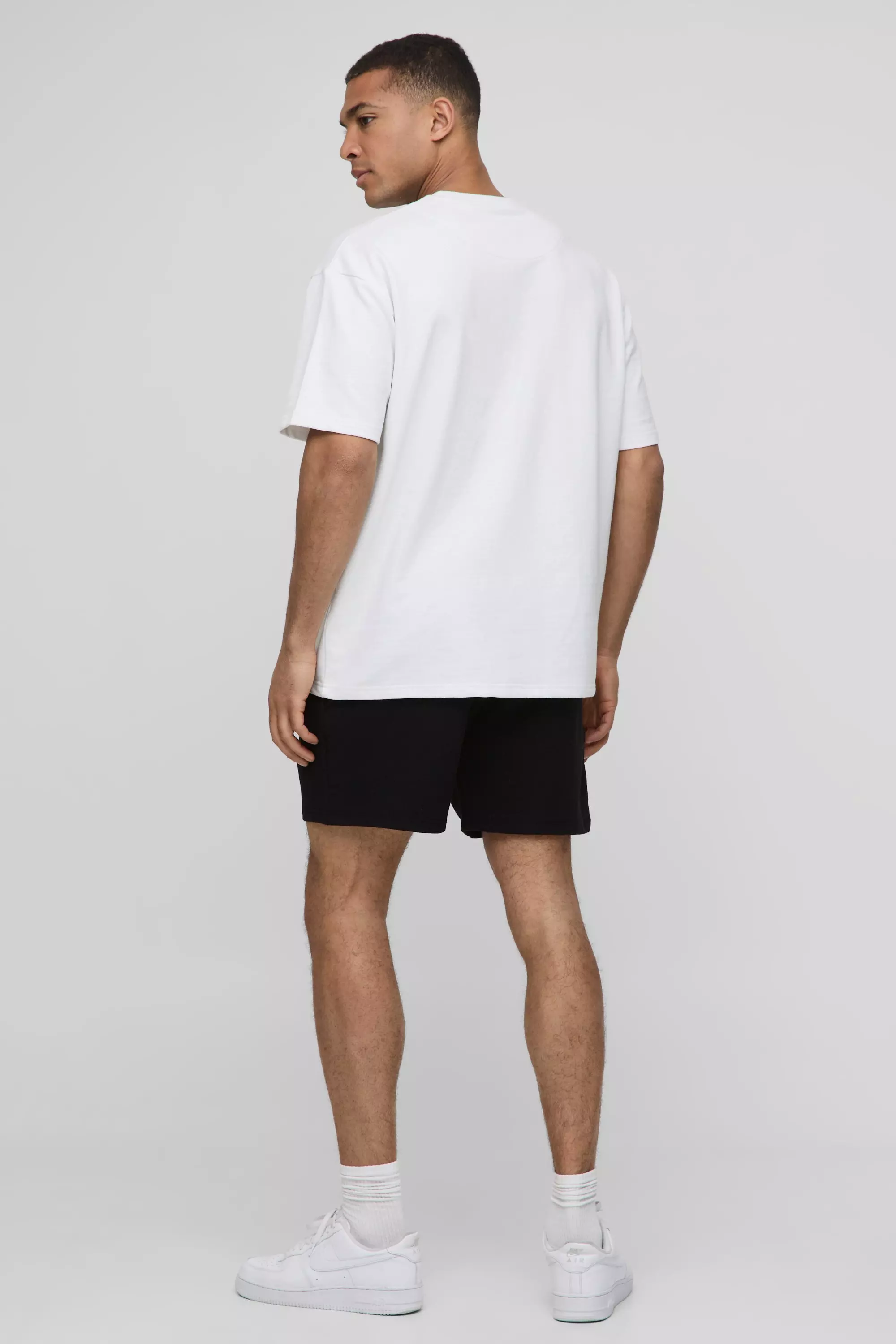 Black 260GSM Loopback Basic Relaxed Fit Short Length Shorts alternative image