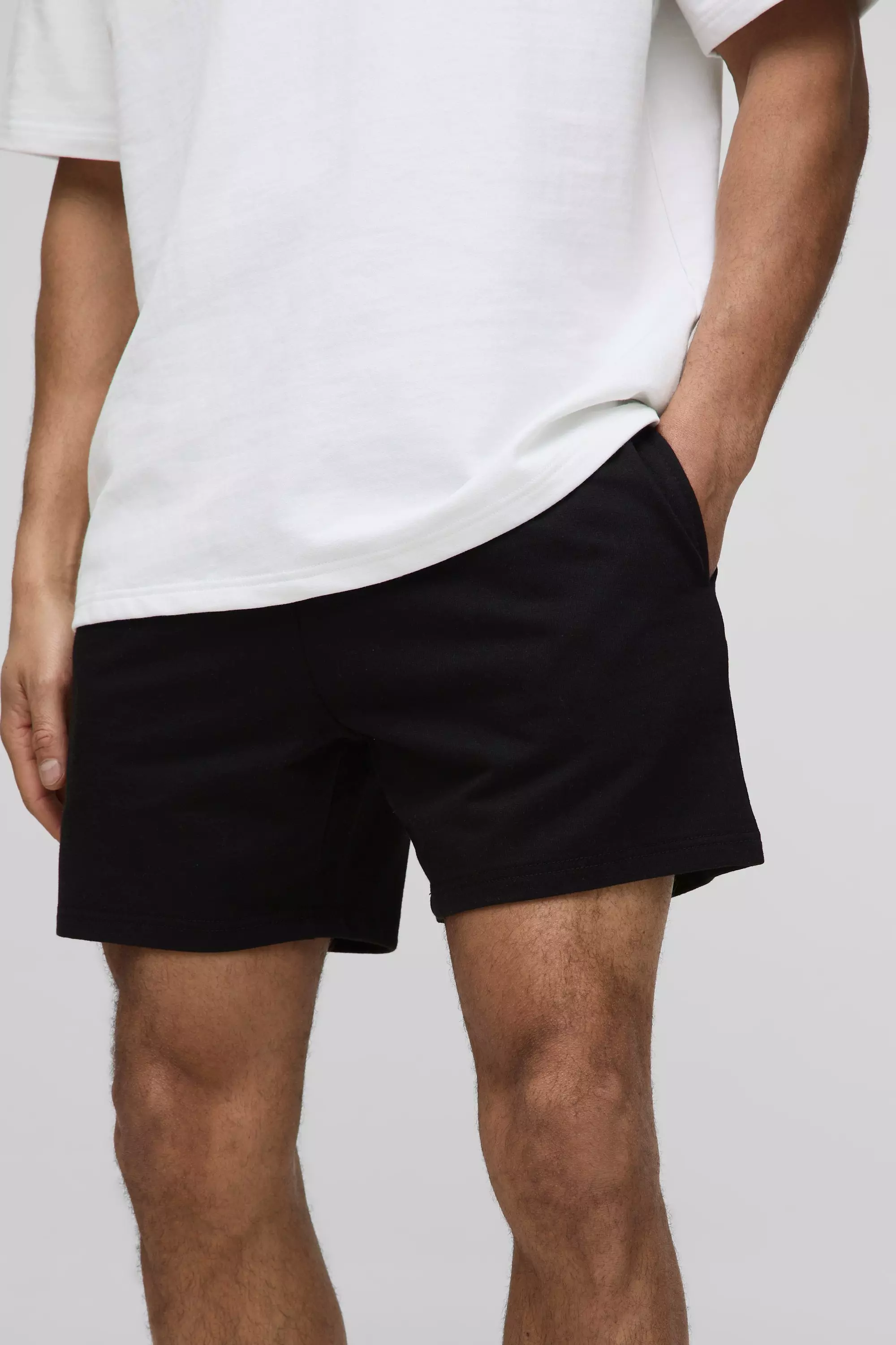 Black 260GSM Loopback Basic Relaxed Fit Short Length Shorts alternative image