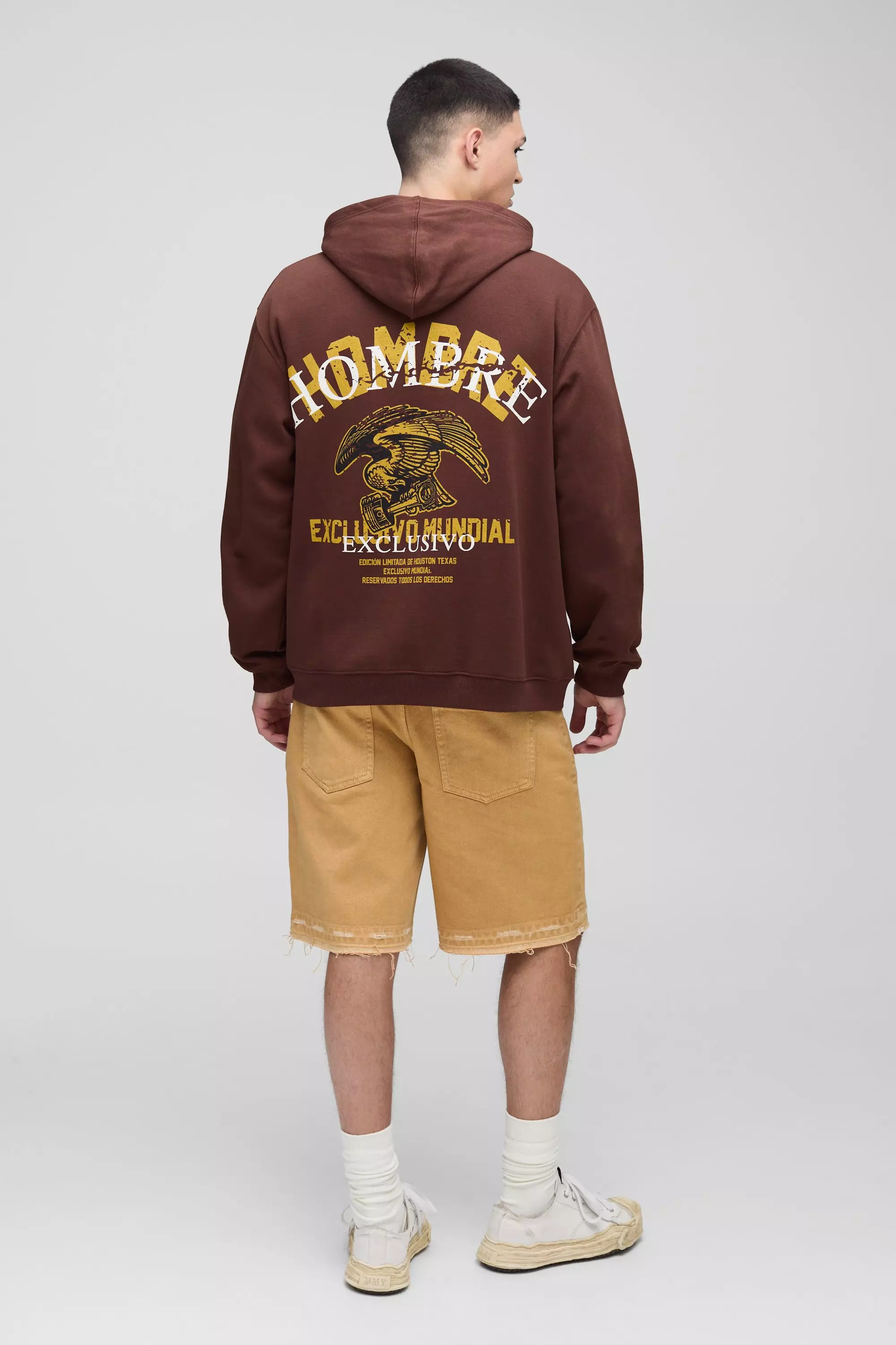 Relaxed Fit Ripped Overdye Jean Shorts | boohooMAN USA