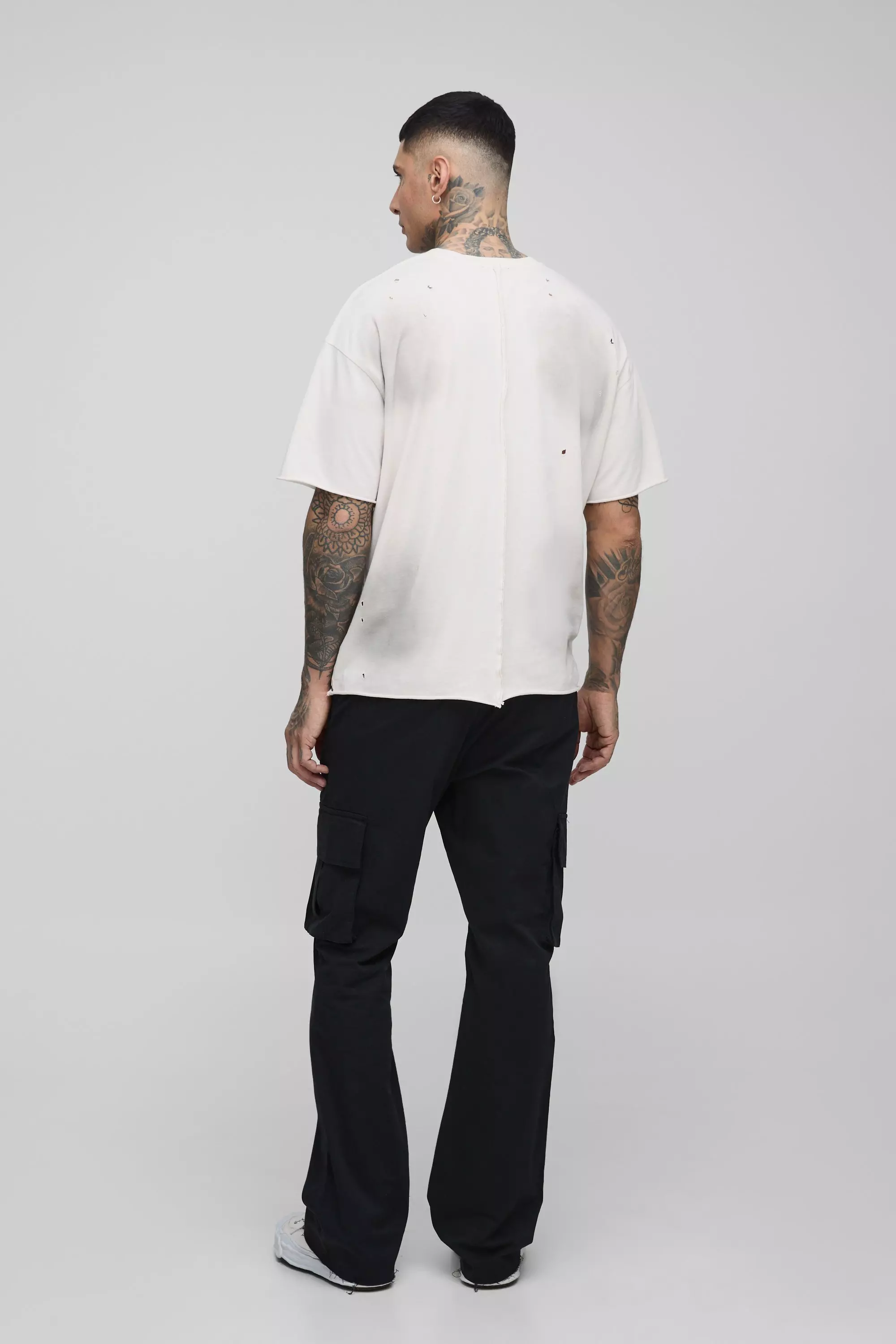 Tall - Pantalon cargo flare à taille fixe, Black autre image