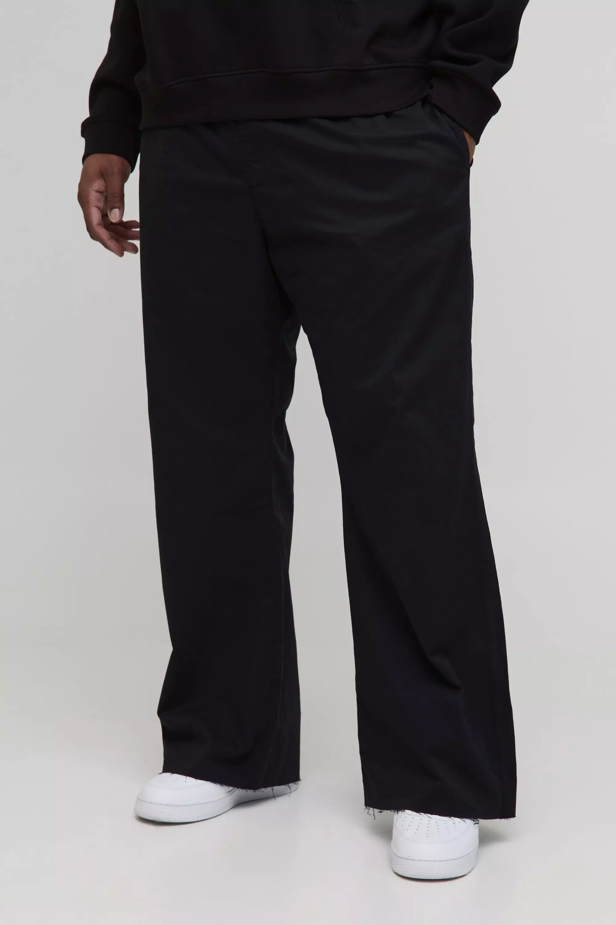 Black Plus Elasticated Waist Flared Trousers alternative image