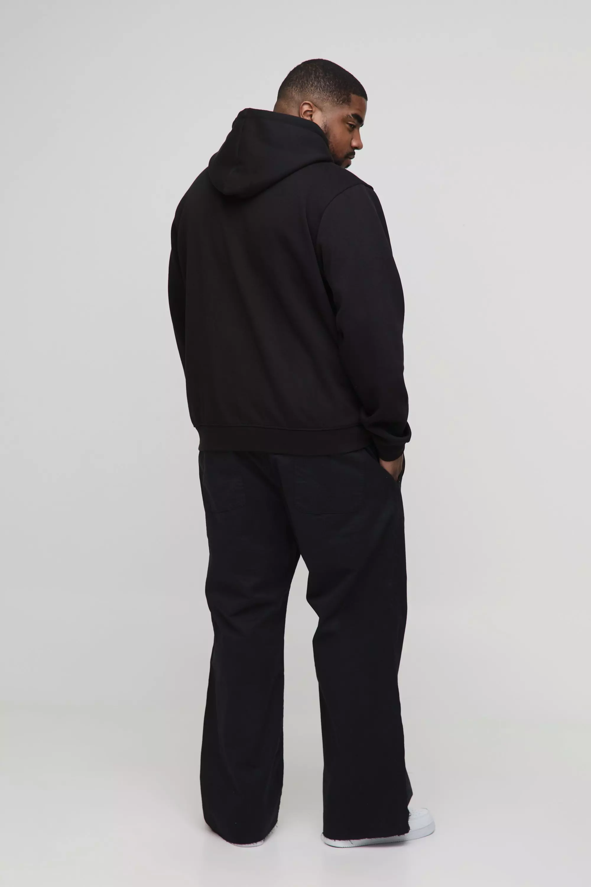 Black Plus Elasticated Waist Flared Trousers alternative image
