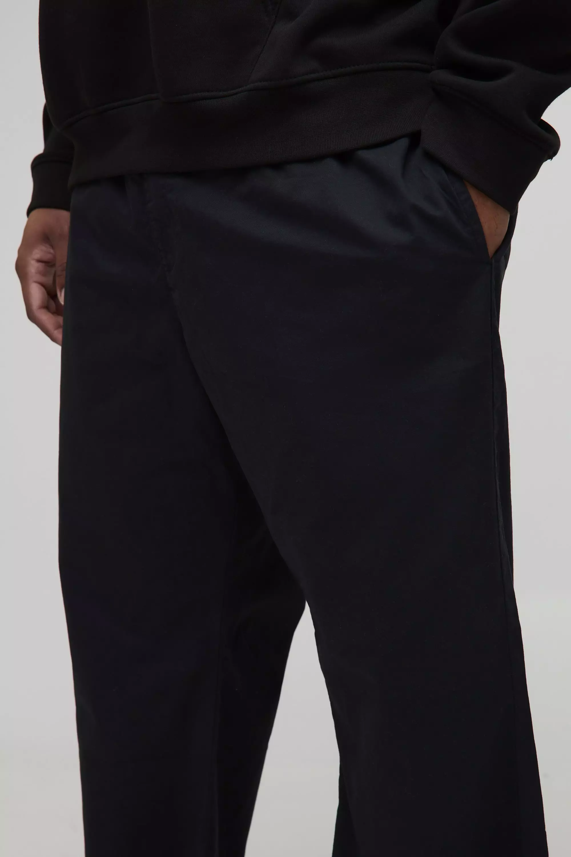 Black Plus Elasticated Waist Flared Trousers alternative image