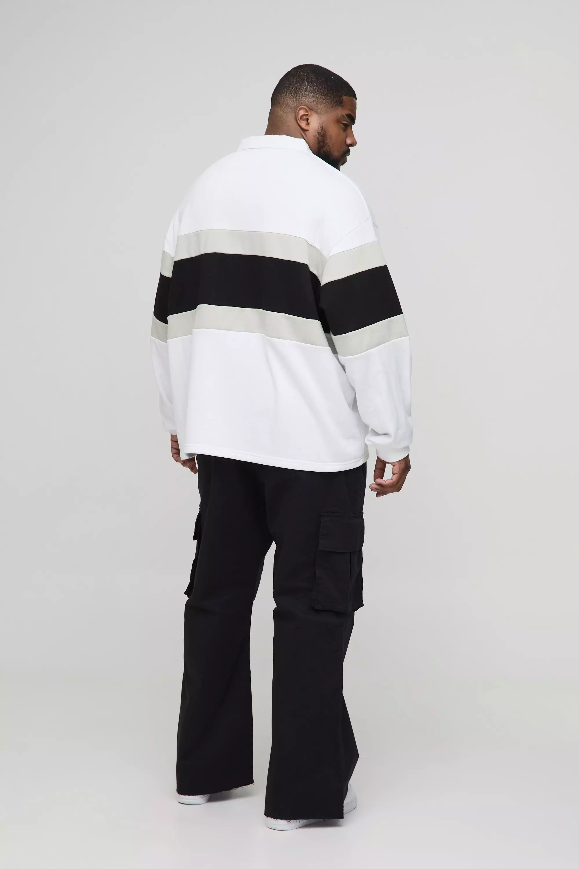 Black Plus Fixed Waist Cargo Flared Trousers alternative image