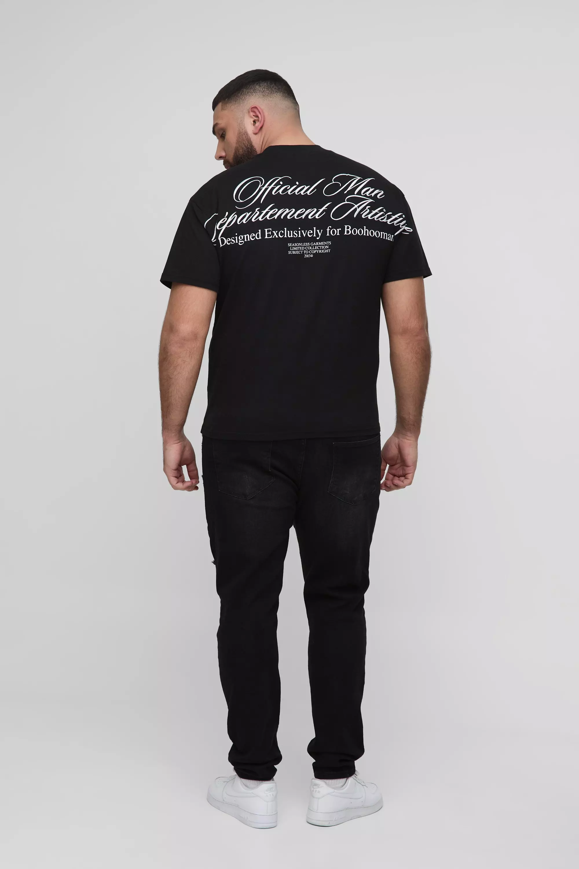 Black Plus Skinny Stretch All Over Rip Jeans alternative image