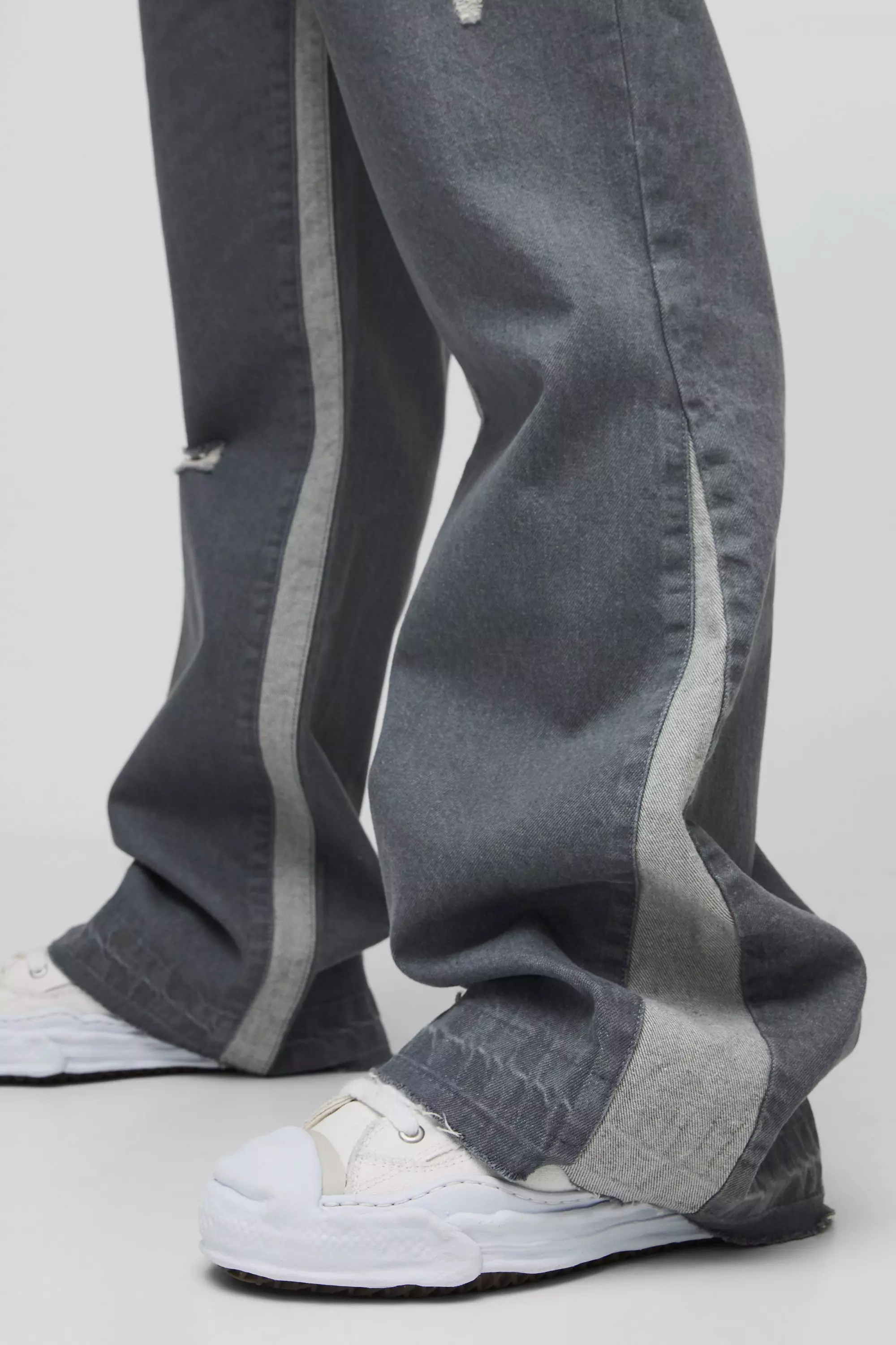 Plus zerrissene Slim-Fit Schlagjeans, Mid grey alternatives Bild