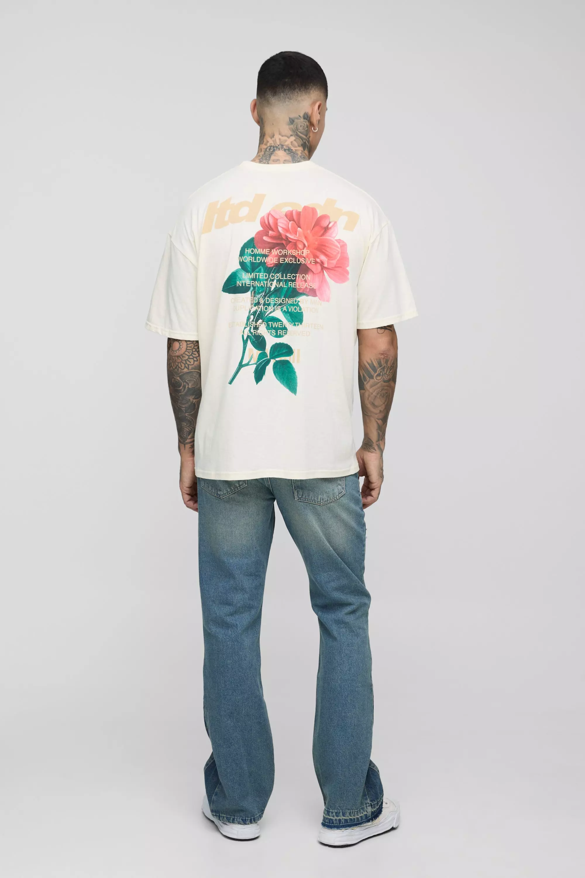 Tall zerrissene Slim-Fit Schlagjeans, Mid wash alternatives Bild