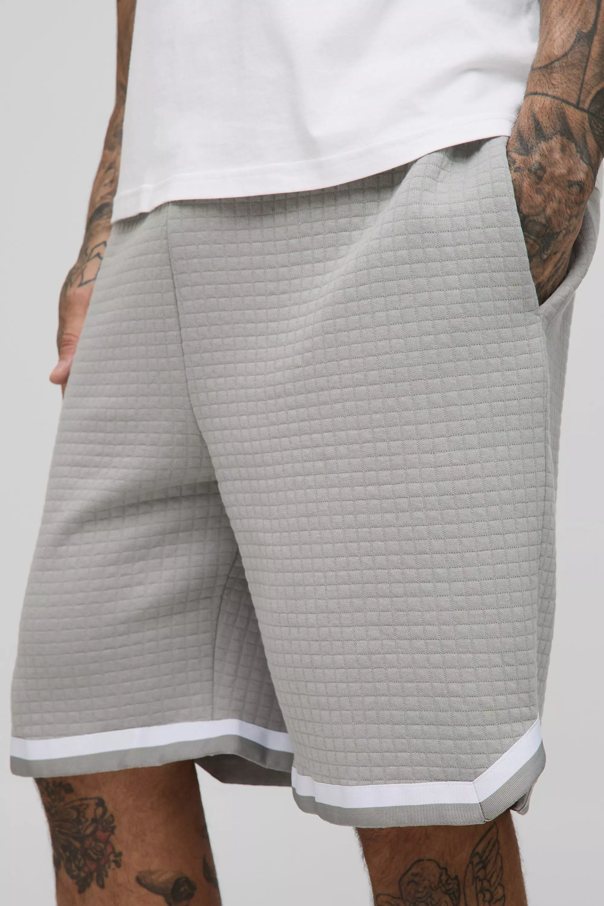 Tall - Short de basket large en jersey, Charcoal autre image