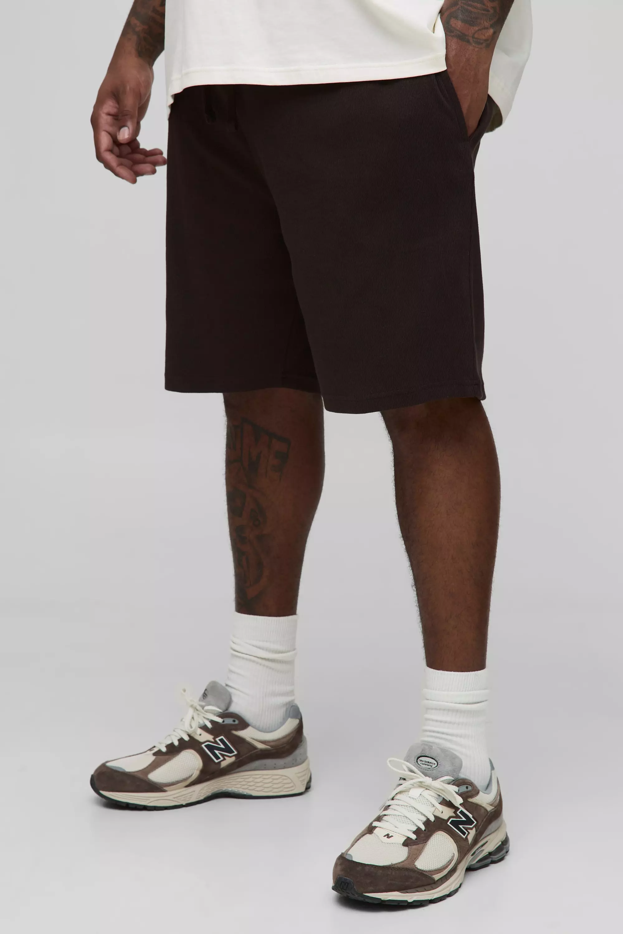 Grande taille - Short large en jersey, Chocolate autre image