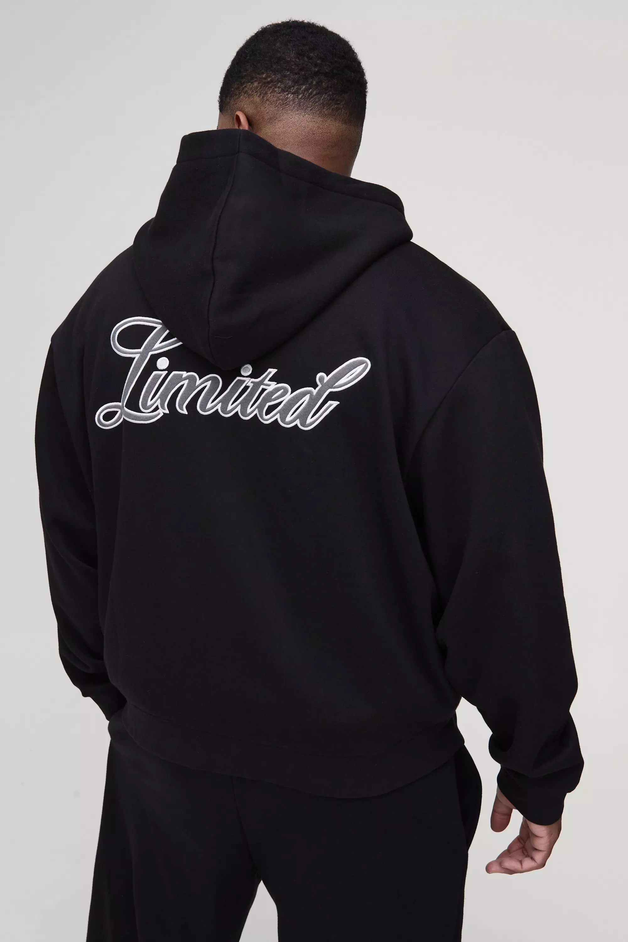 Plus Limited Boxy Fit Zip Through Hoodie | boohooMAN USA