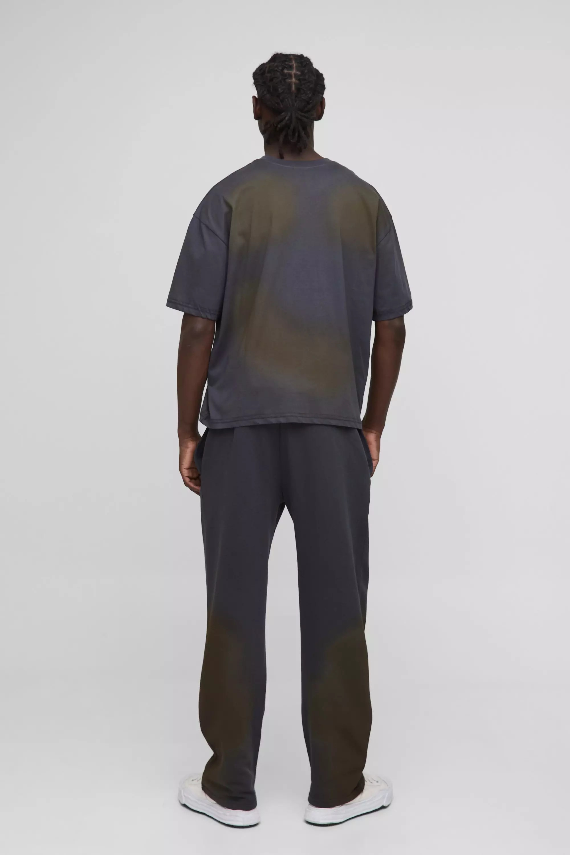 Charcoal Relaxed Fit Washed Rhinestone Sweatpants alternative image