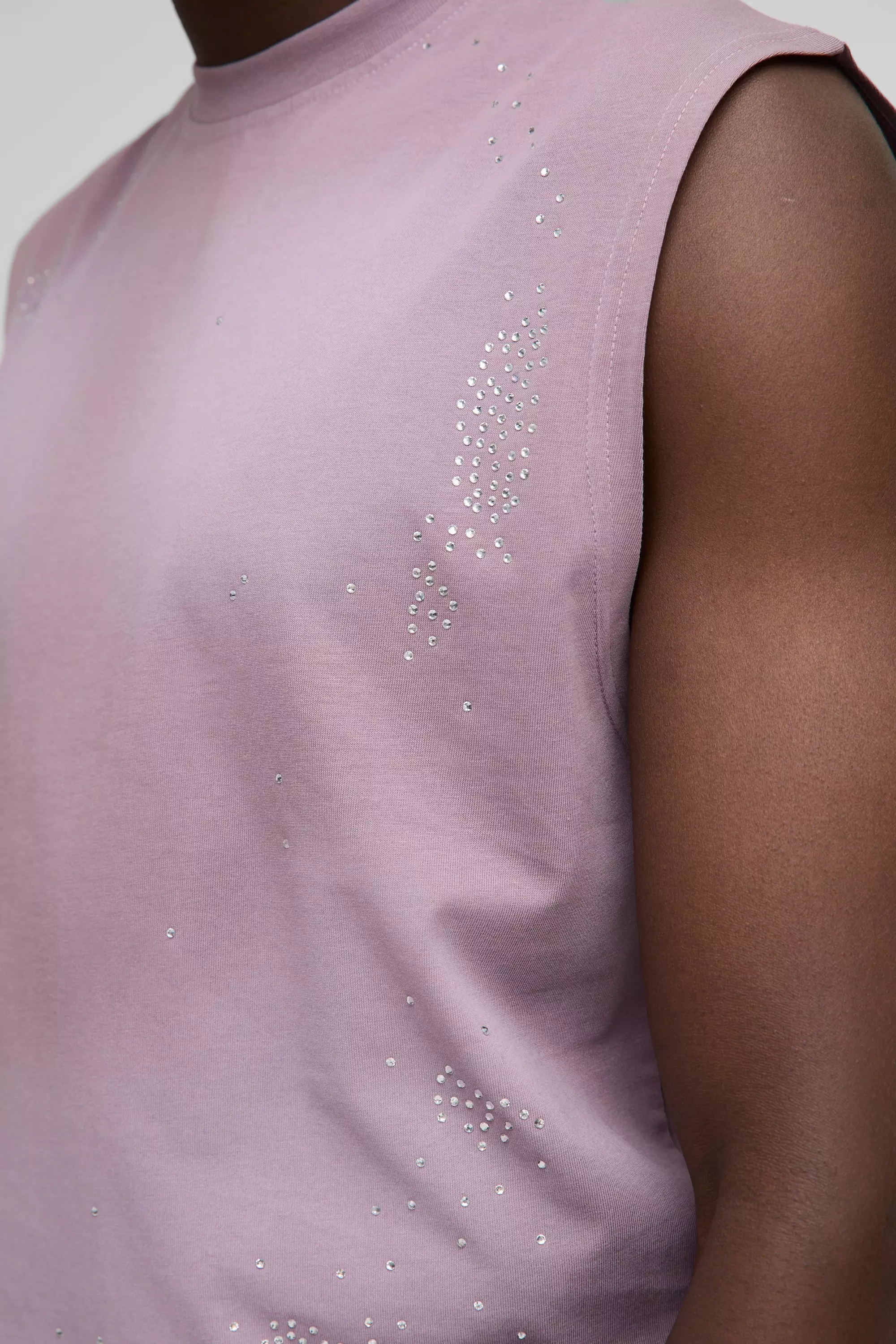 Débardeur oversize délavé à strass, Purple autre image