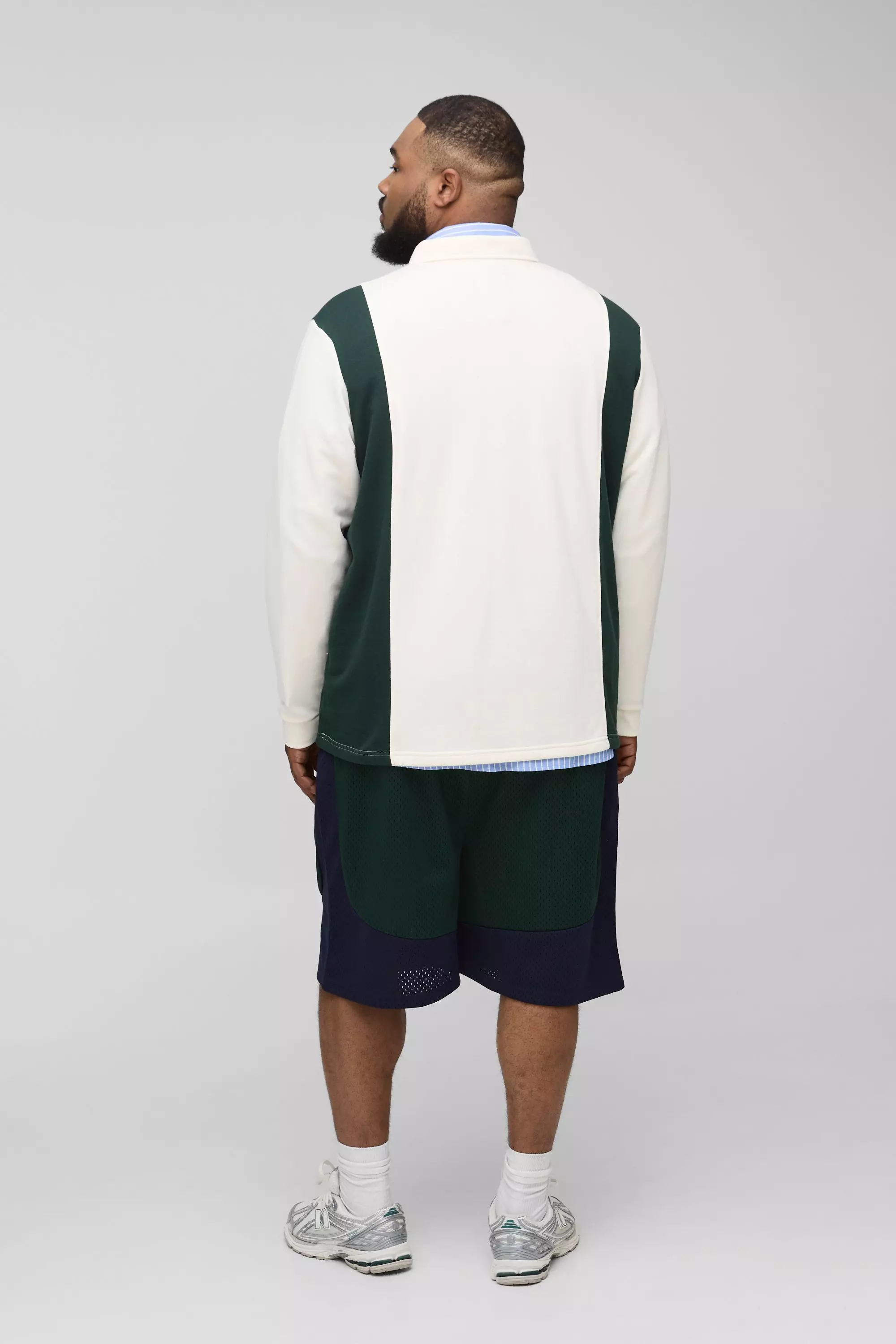 Ecru Plus Regular Fit Embroidered Varsity Rugby Polo alternative image