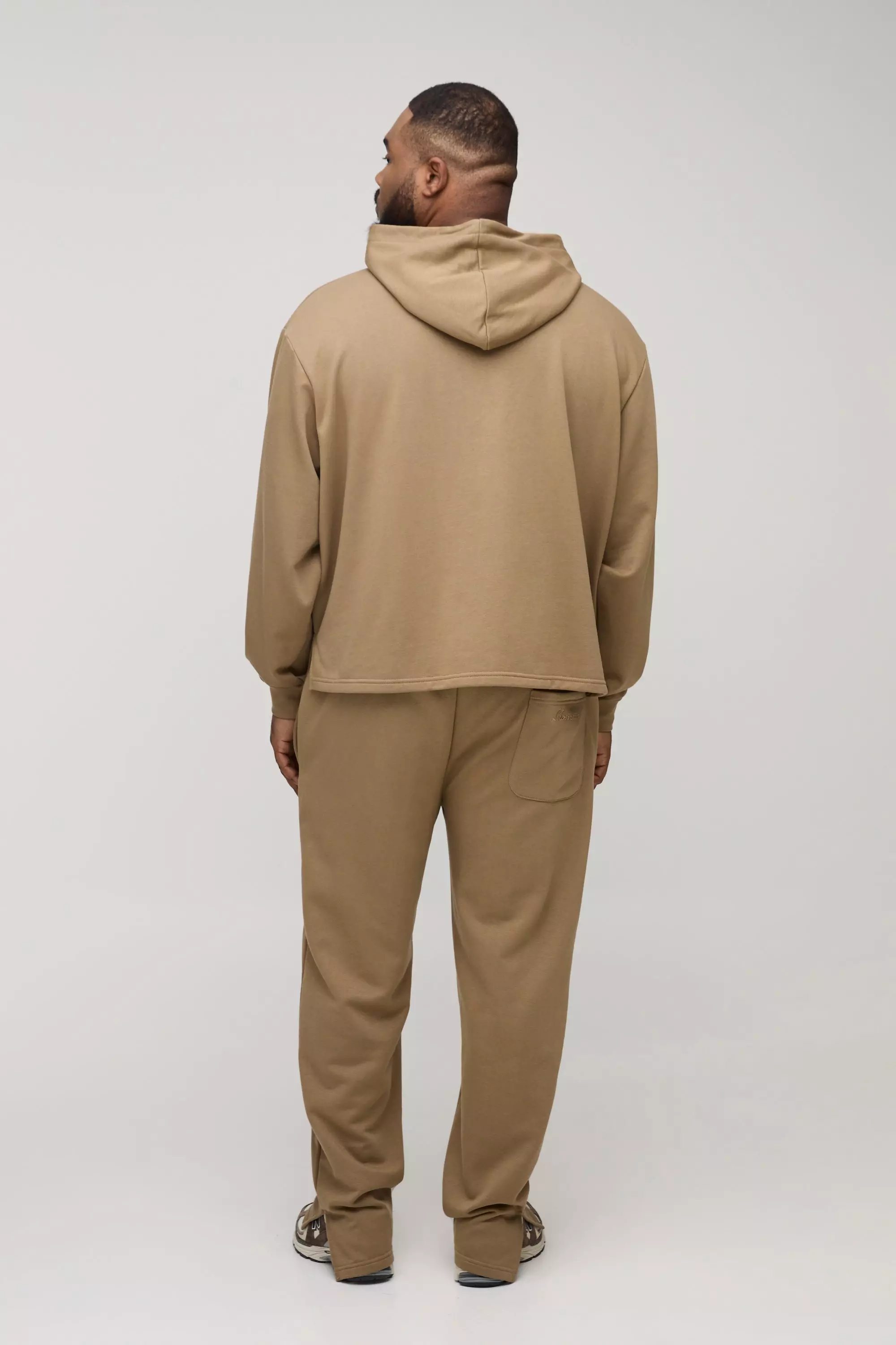 Tan Plus Tonal Embroidered Welt Pocket Hoodie alternative image